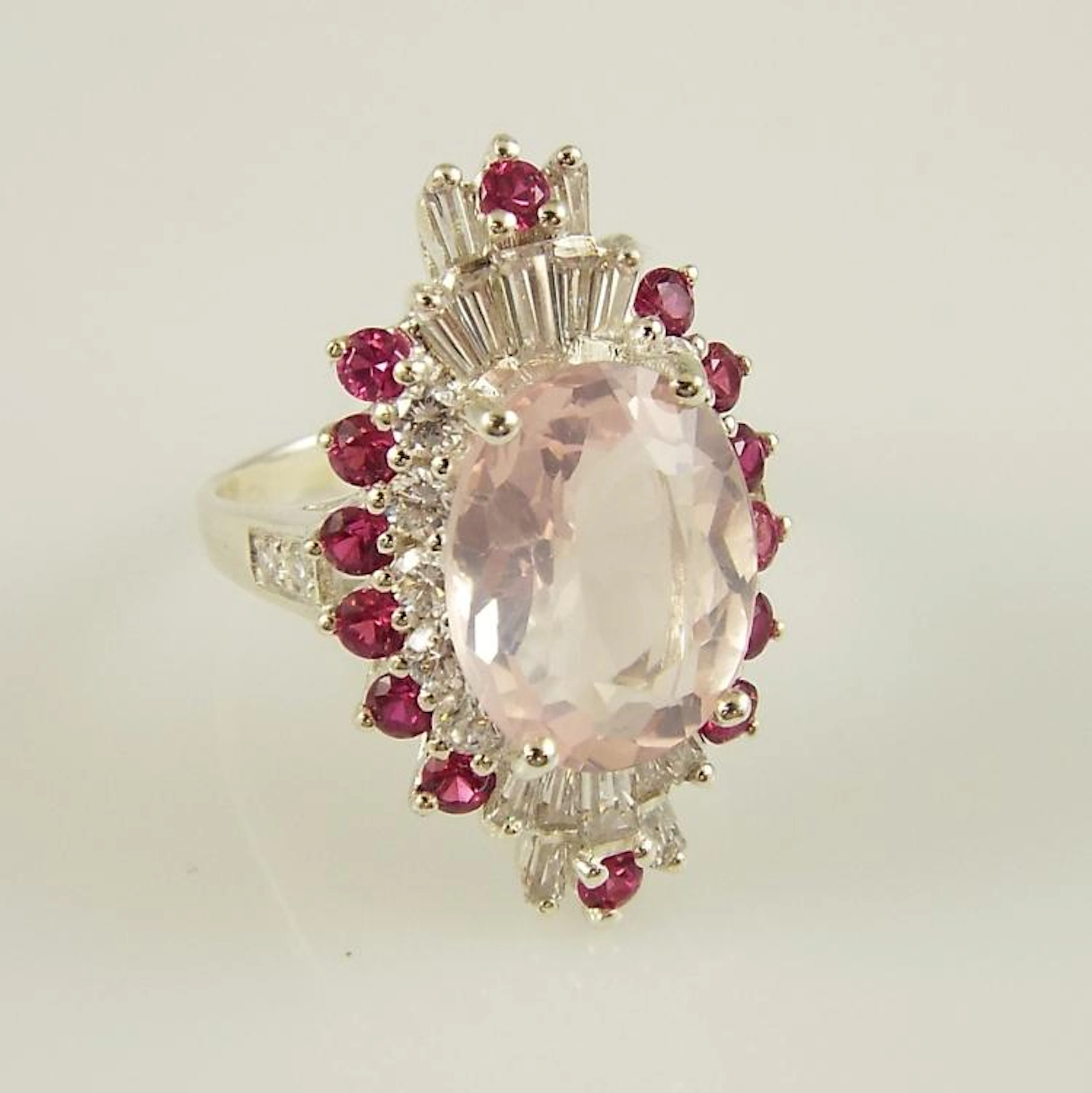 Ring w/6.0ct Rose Pink Quartz