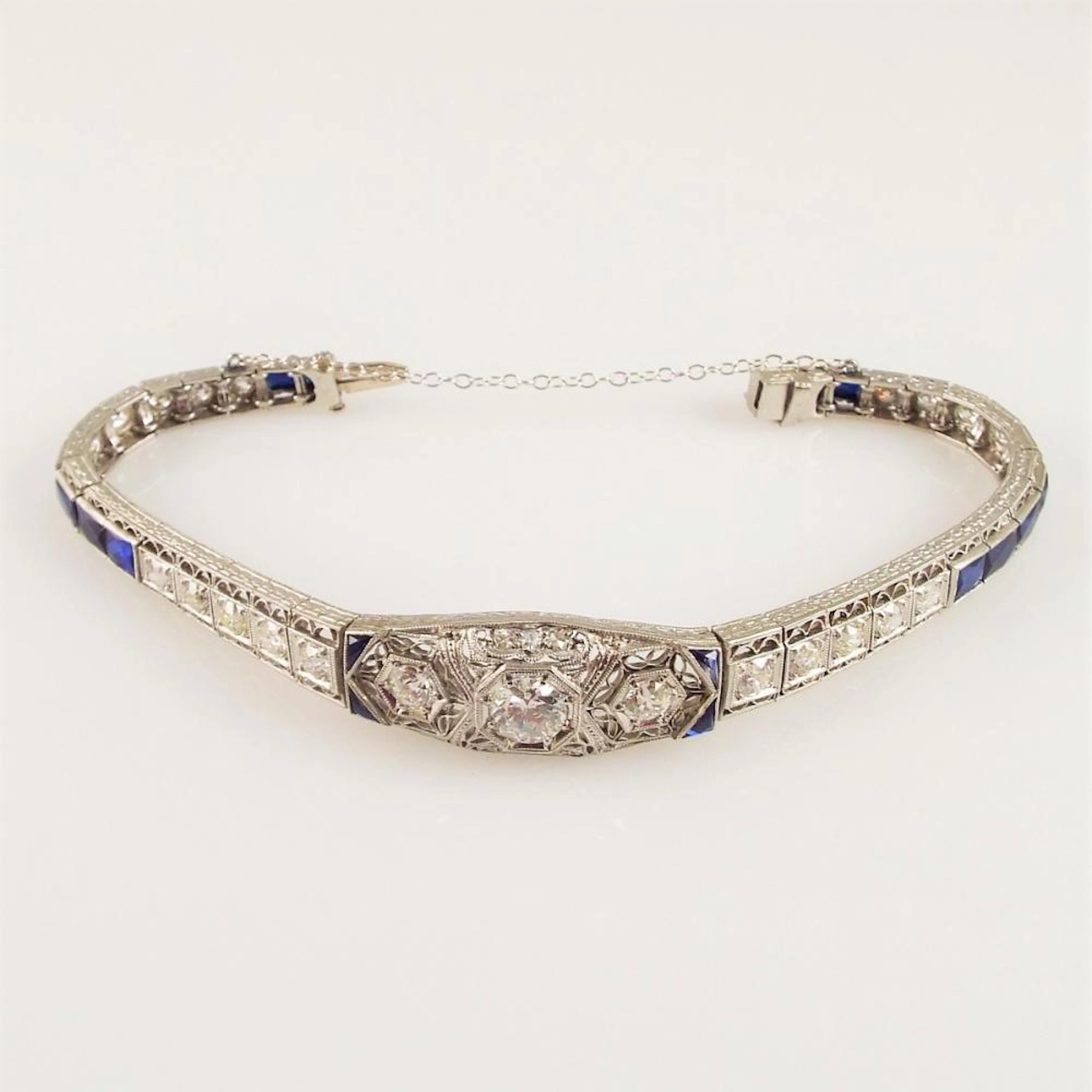 Antique Art Deco Platinum Bracelet w/4.0ctw Diamonds...