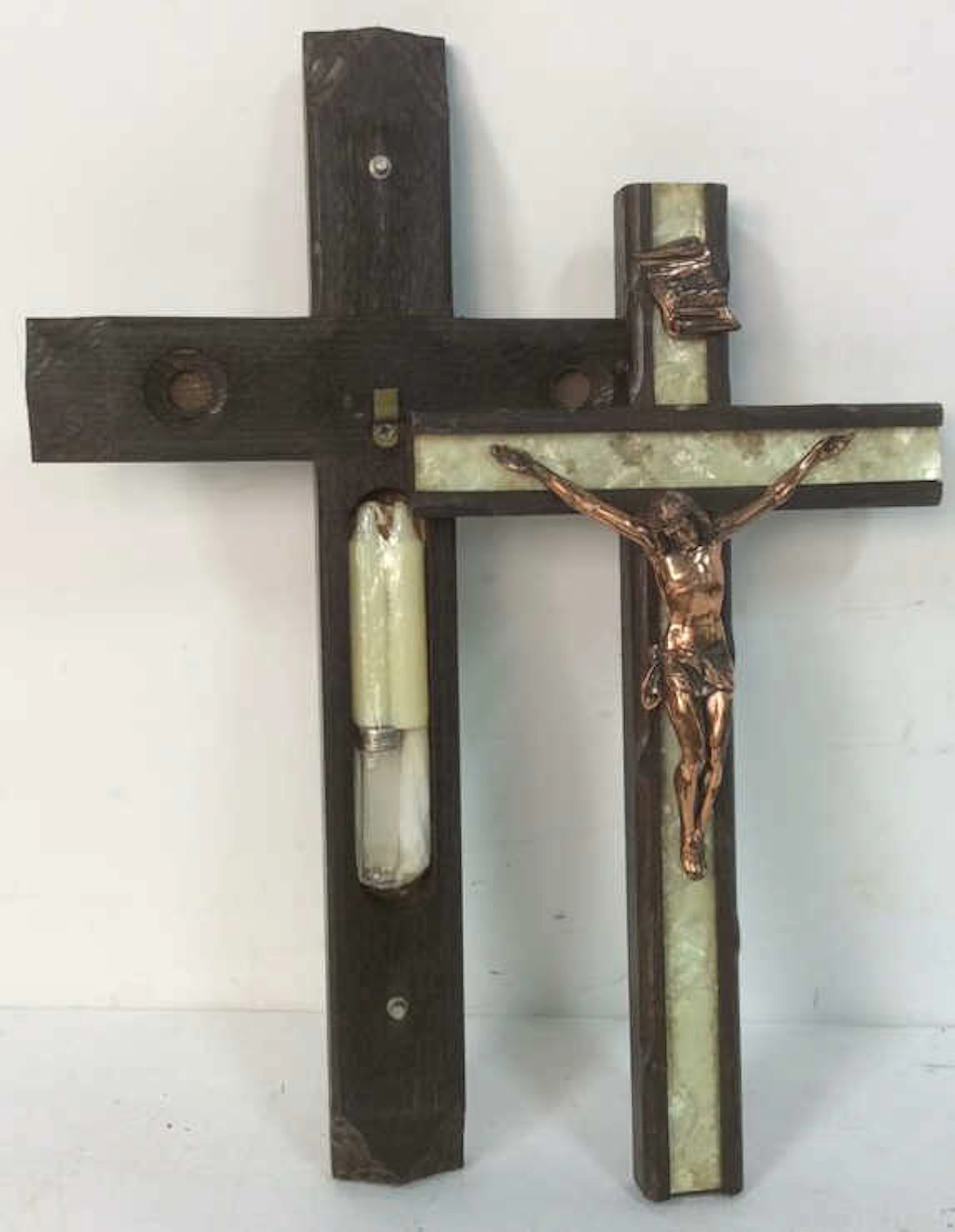 Vintage Carved Crucifix with Compartments Vintage