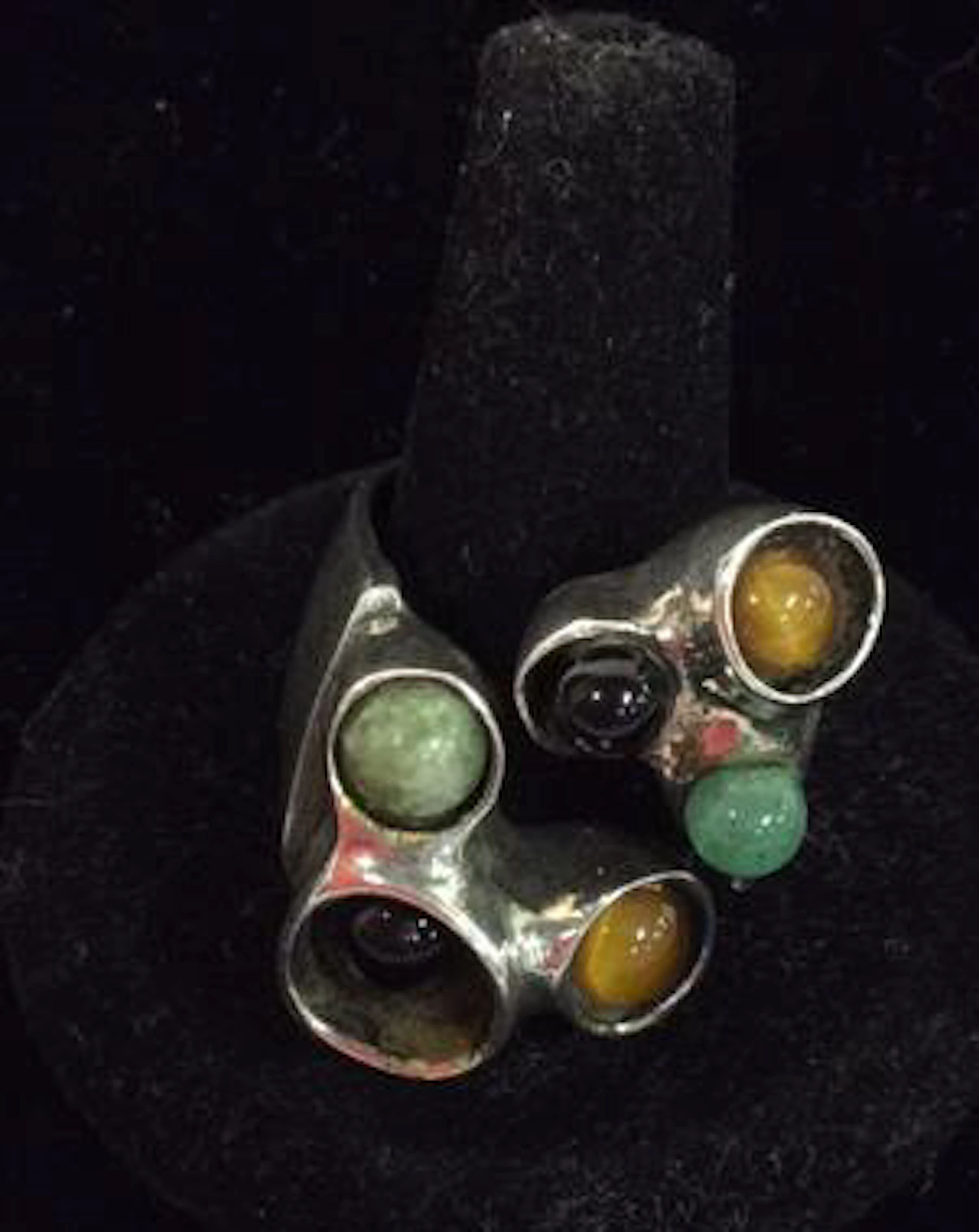 Israeli Midcentury Modern Brutalist Sterling Ring