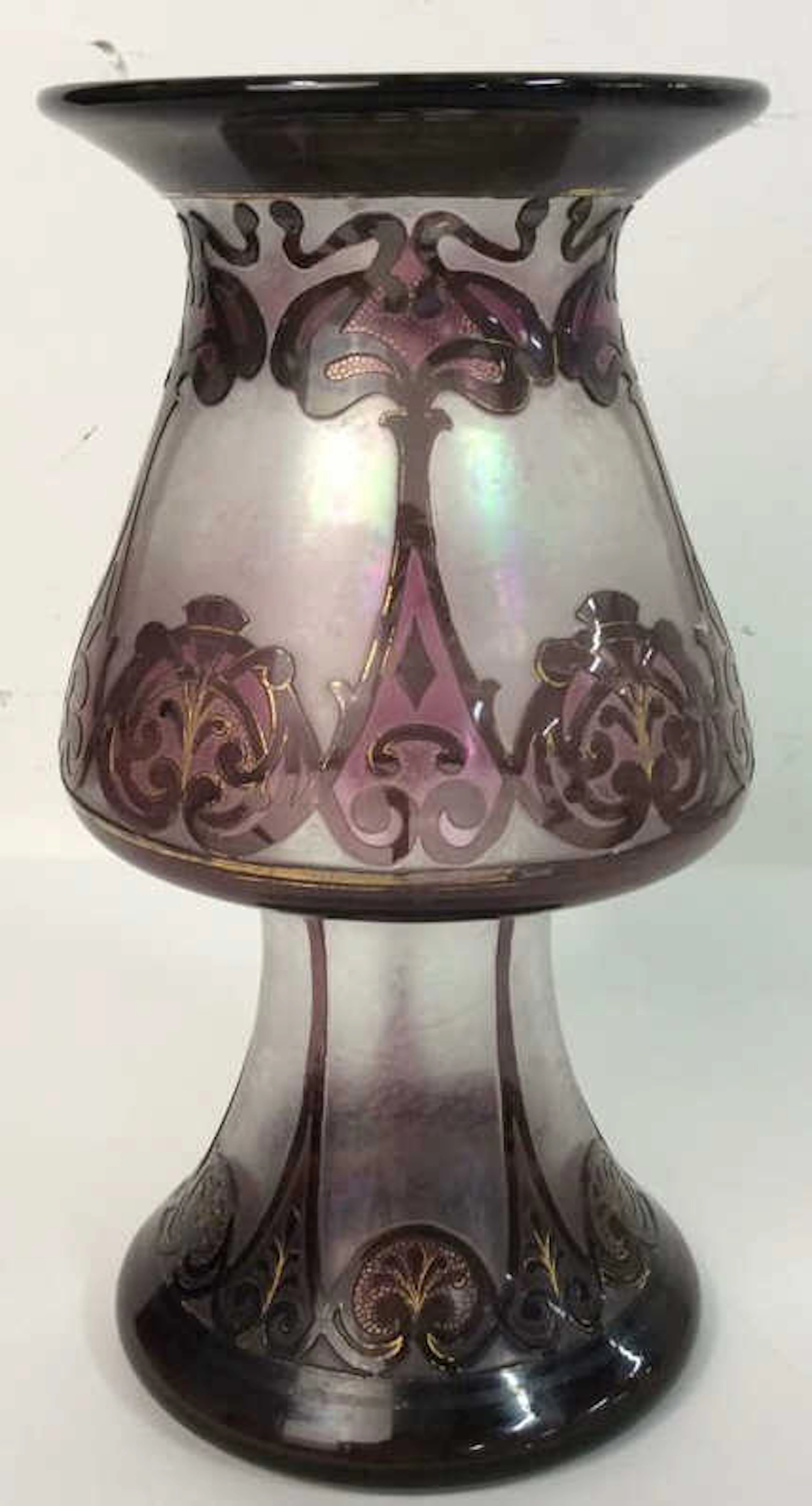 Antique Art Nouveau Sculpture Art Glass Signed