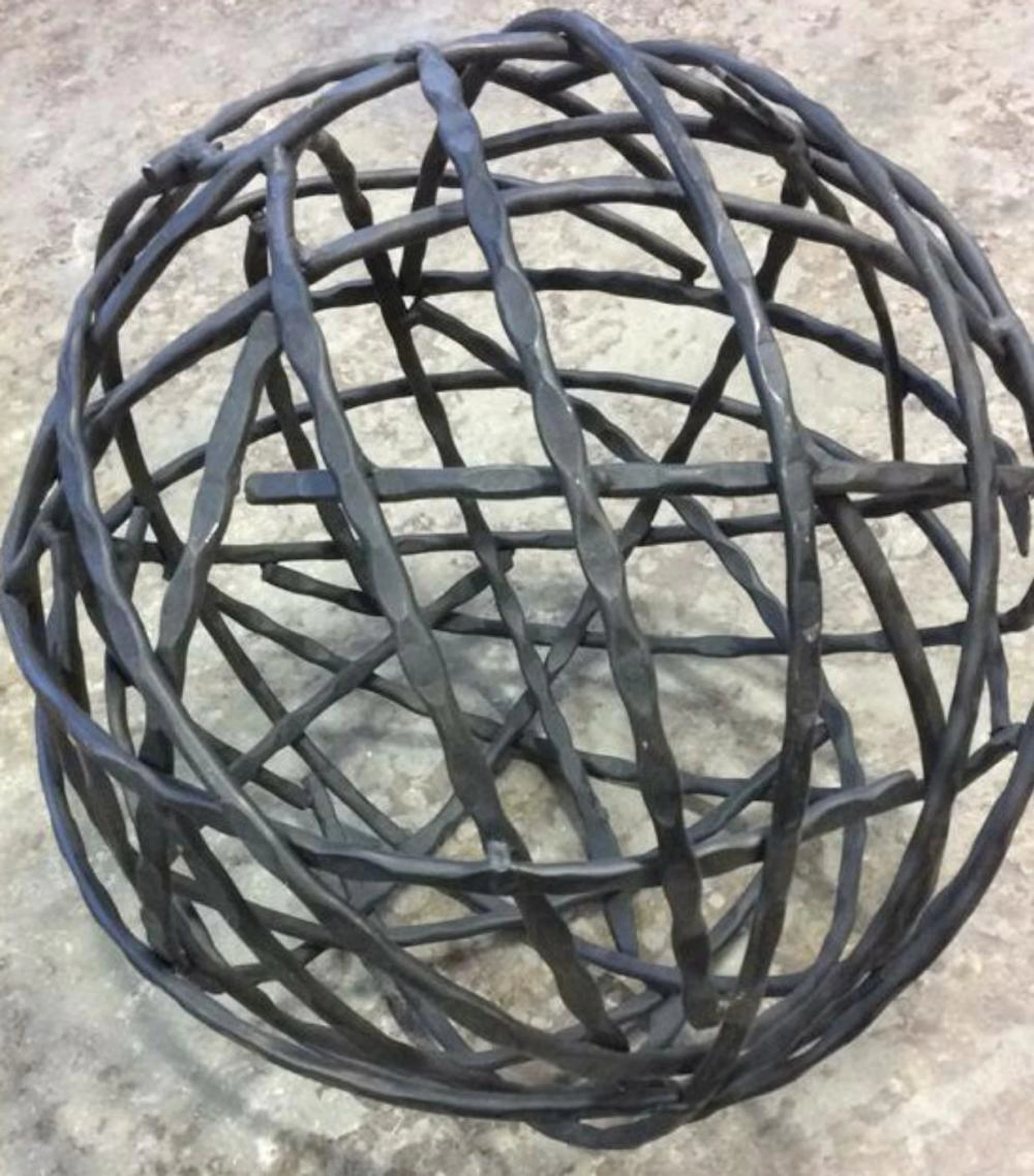 Large Open Work Metal Ball Sculpture