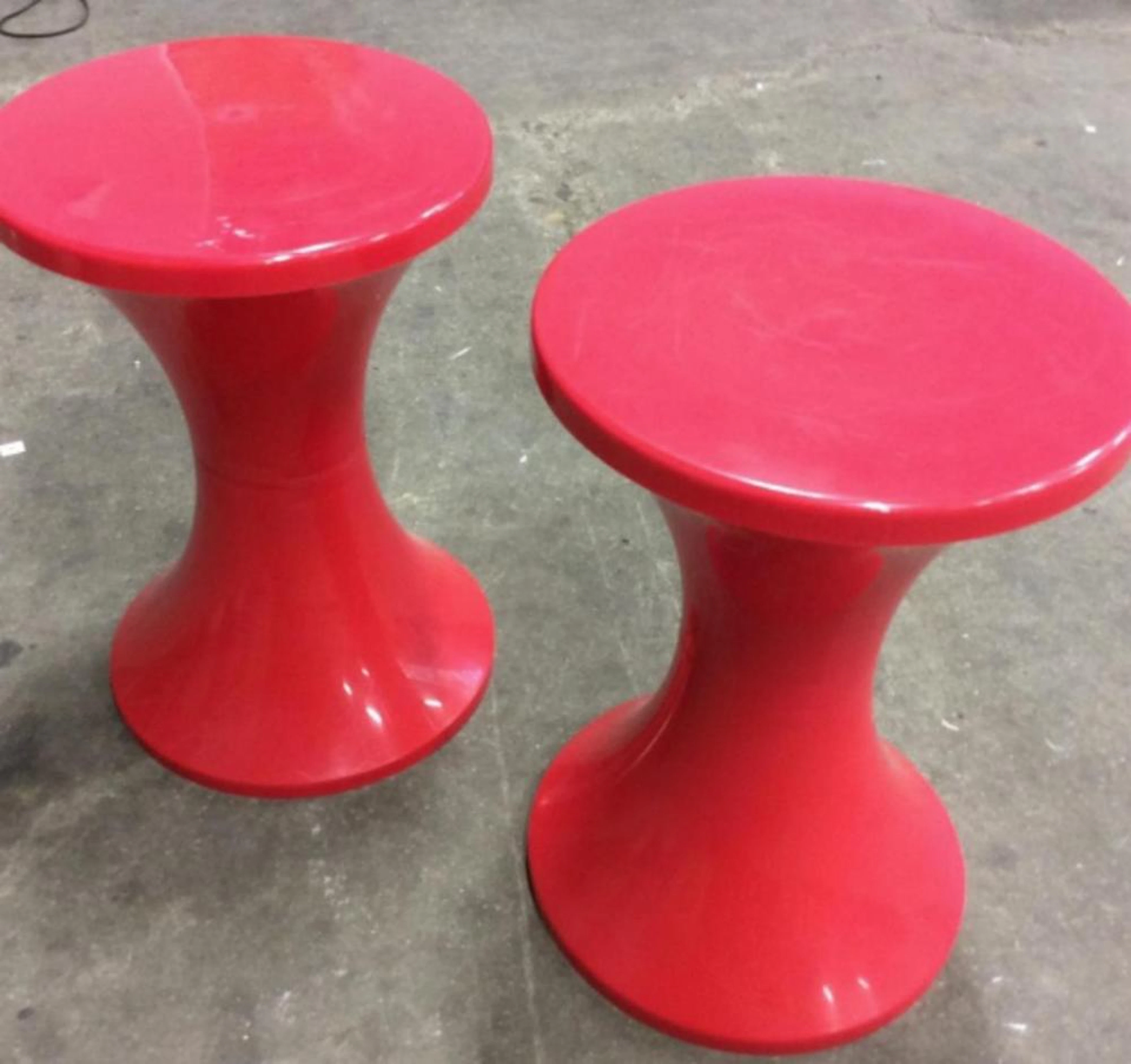 Pair French Plastic STAMP NURIEUX Tam Tam Stools