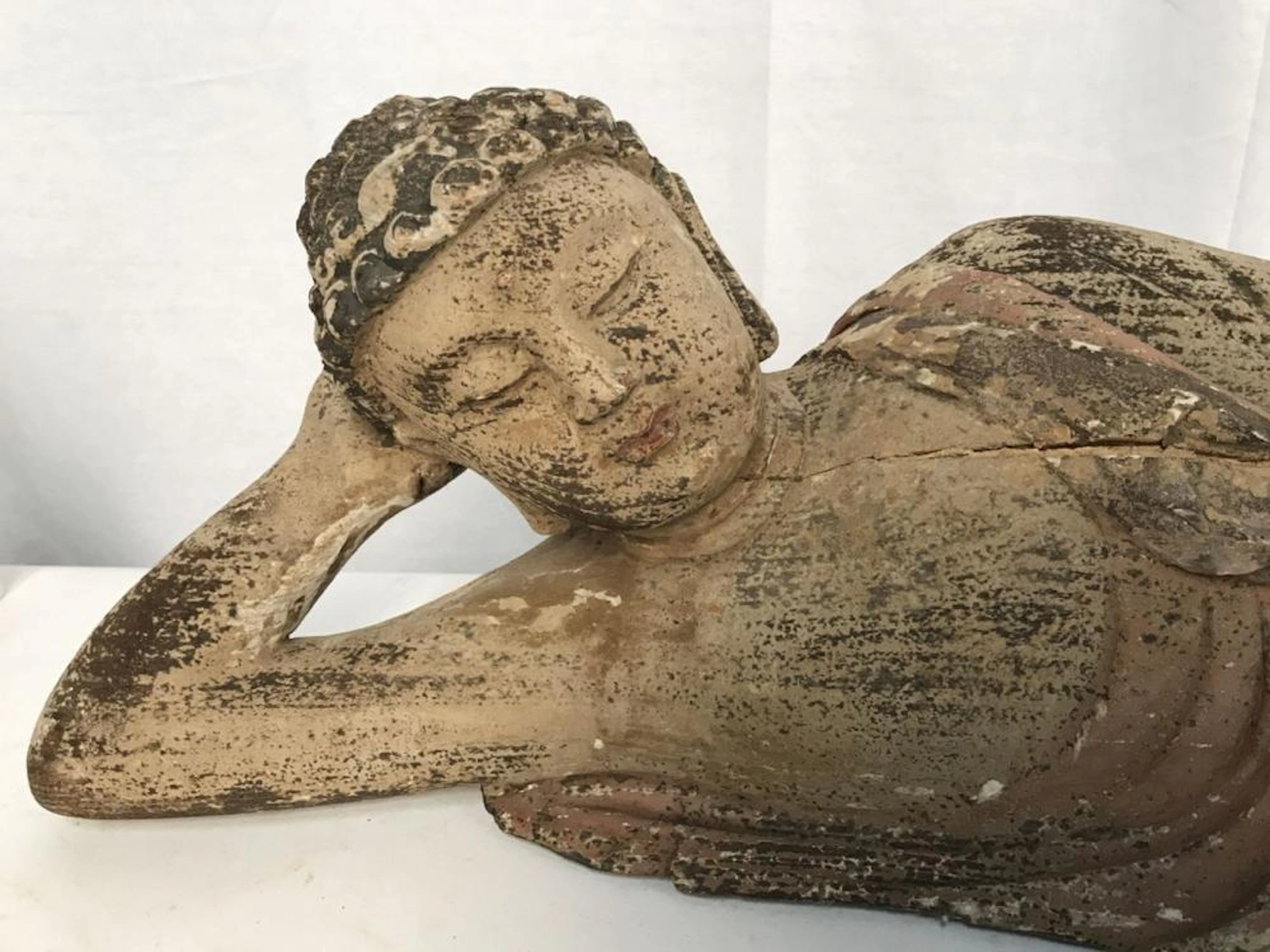 Reclining Buddha Wood Statue