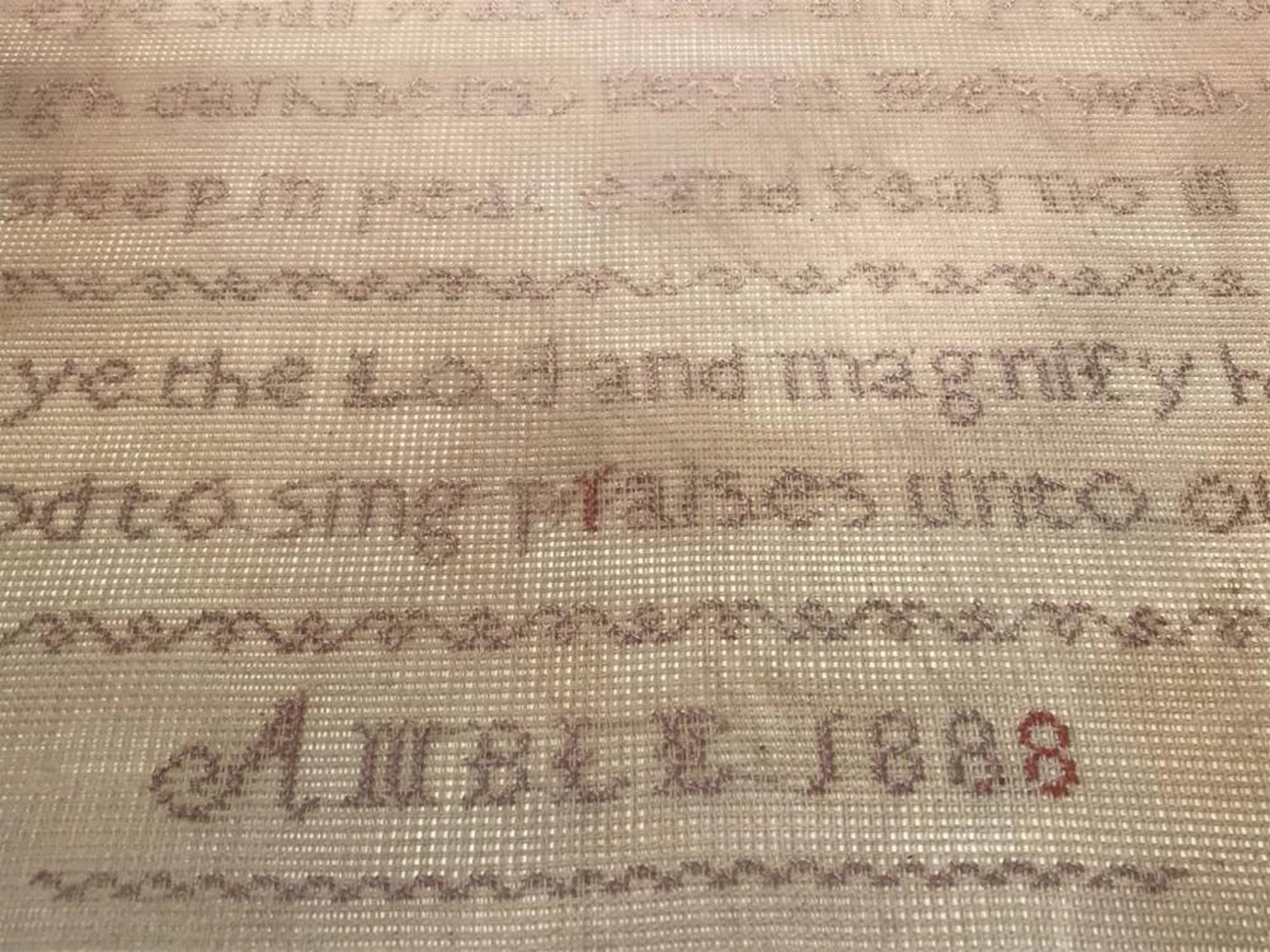 Antique Proverb Sampler, 1888