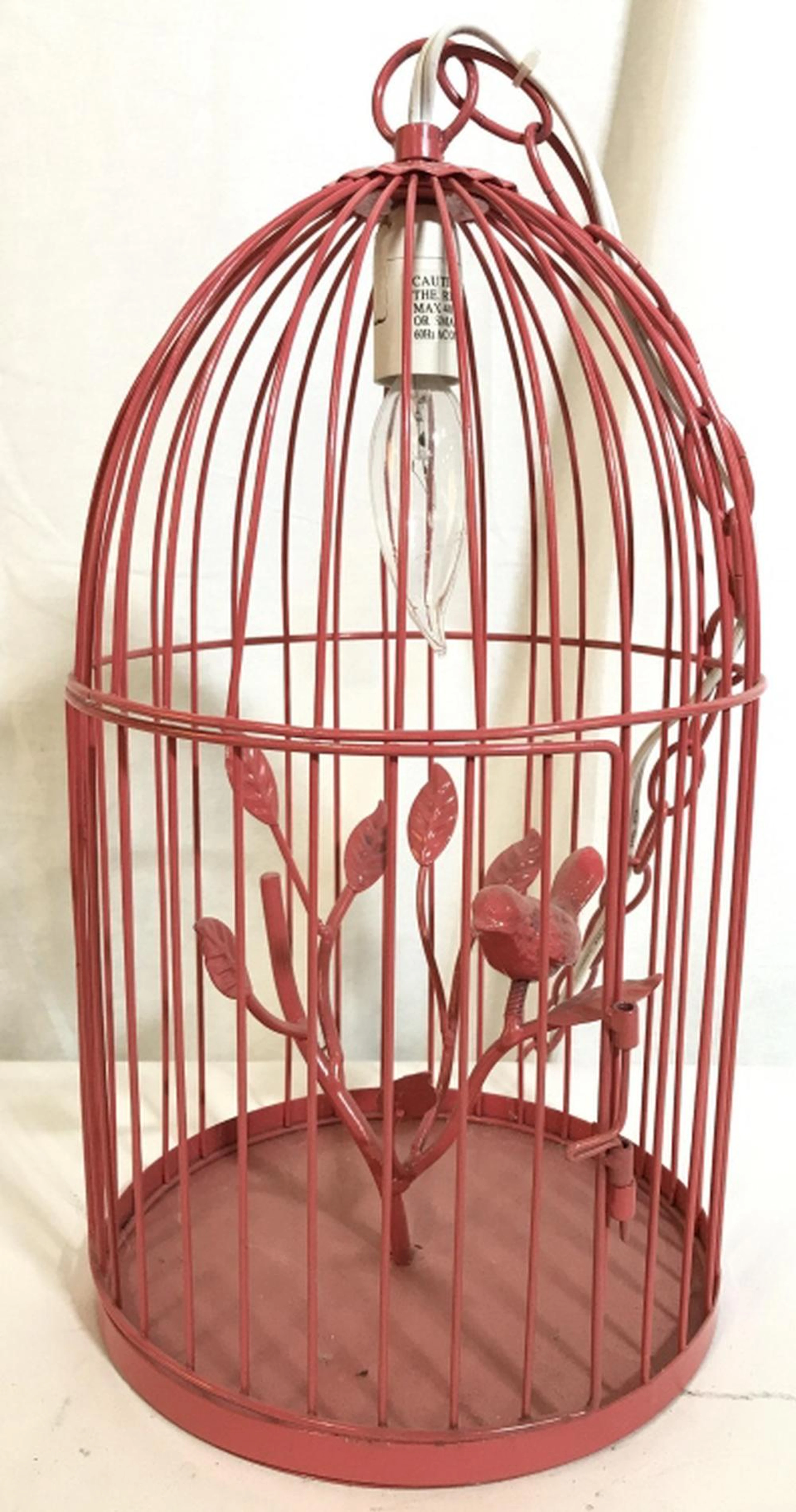 Country Willow Red Toned Bird Cage Chandelier
