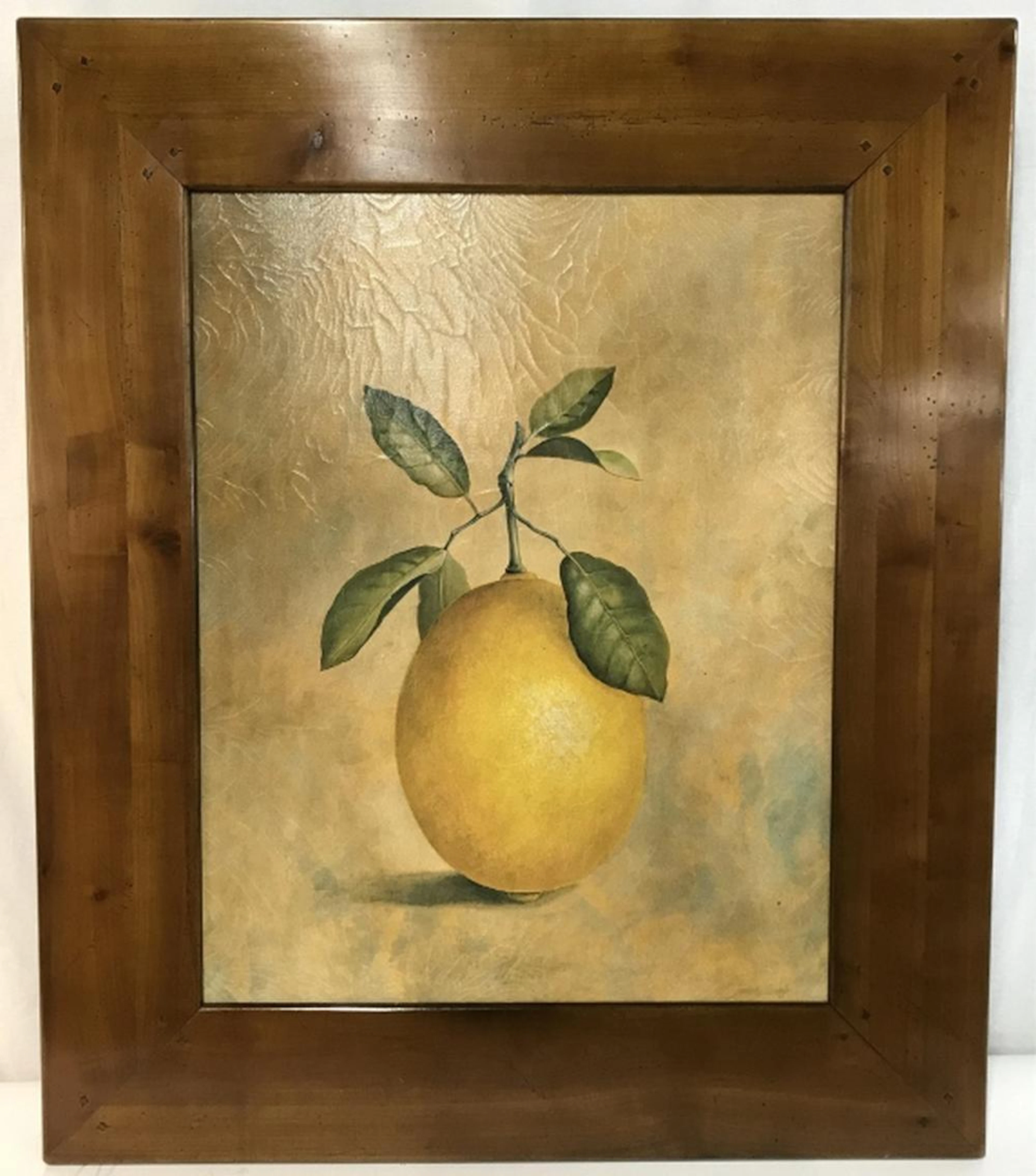 Art Print on Leather set in Grand Pine Wood Frame