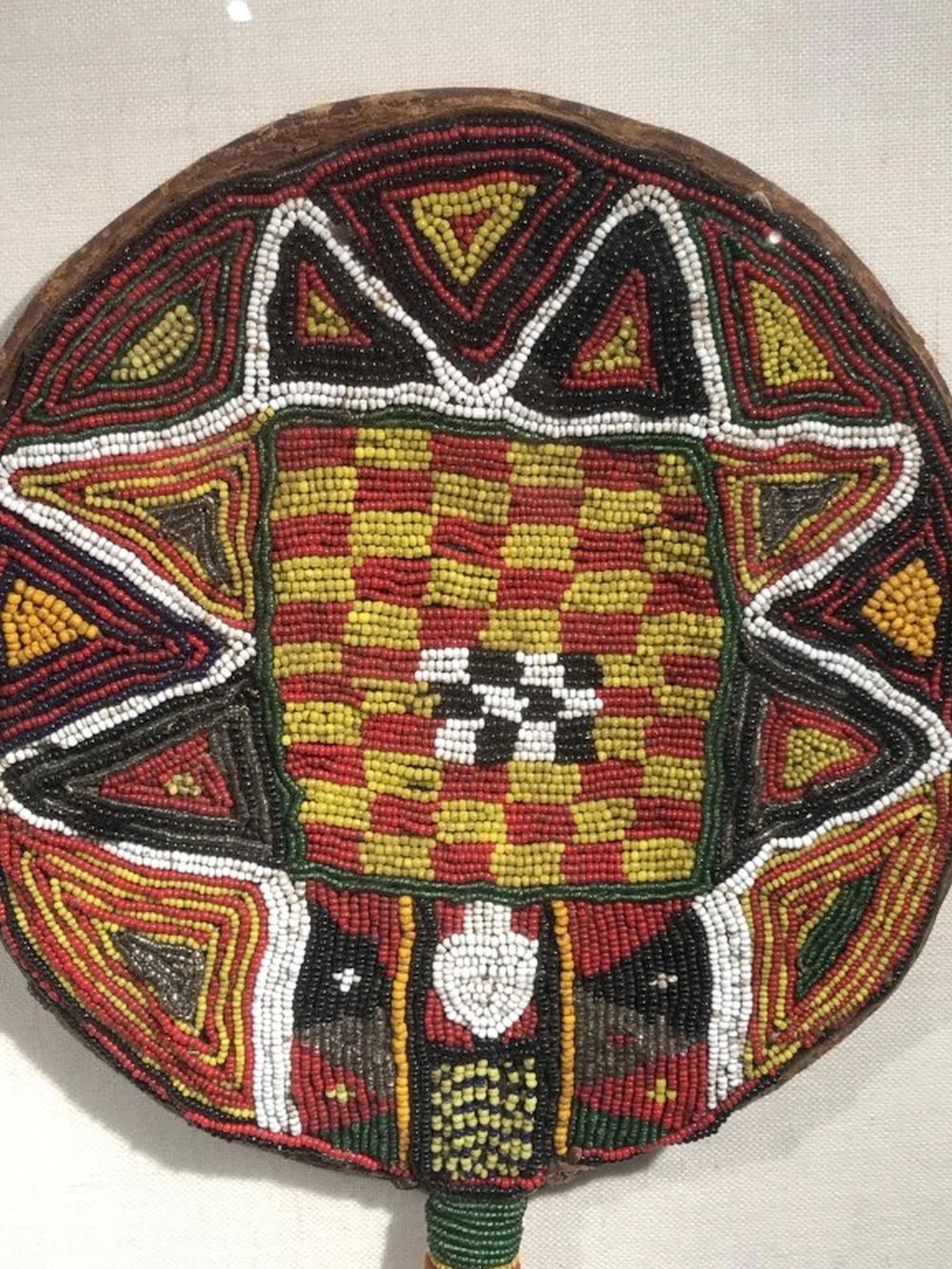 Early 20th Century African Beaded Fan, Framed