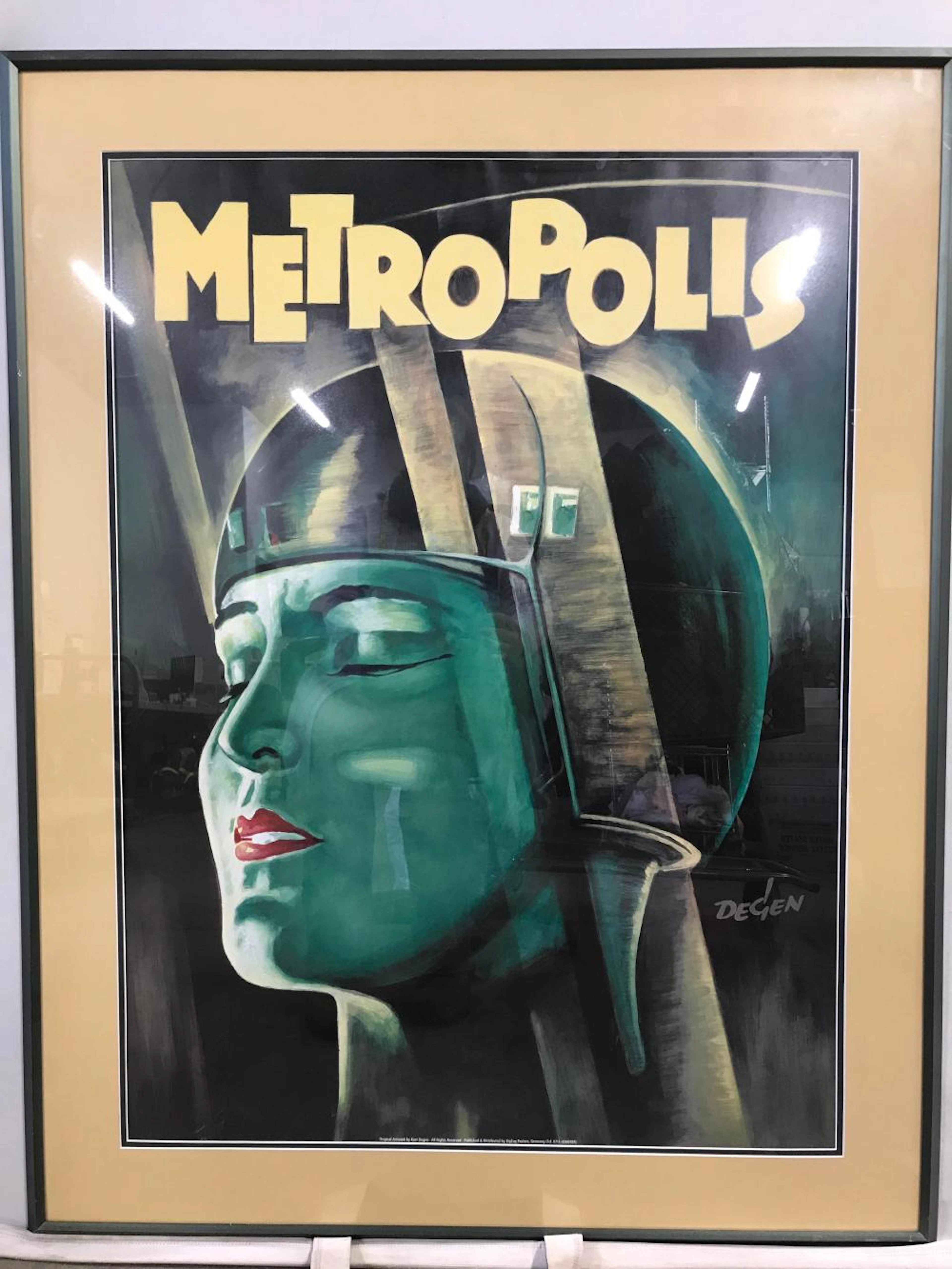 Framed vintage Metropolis Sci Fi Movie Poster