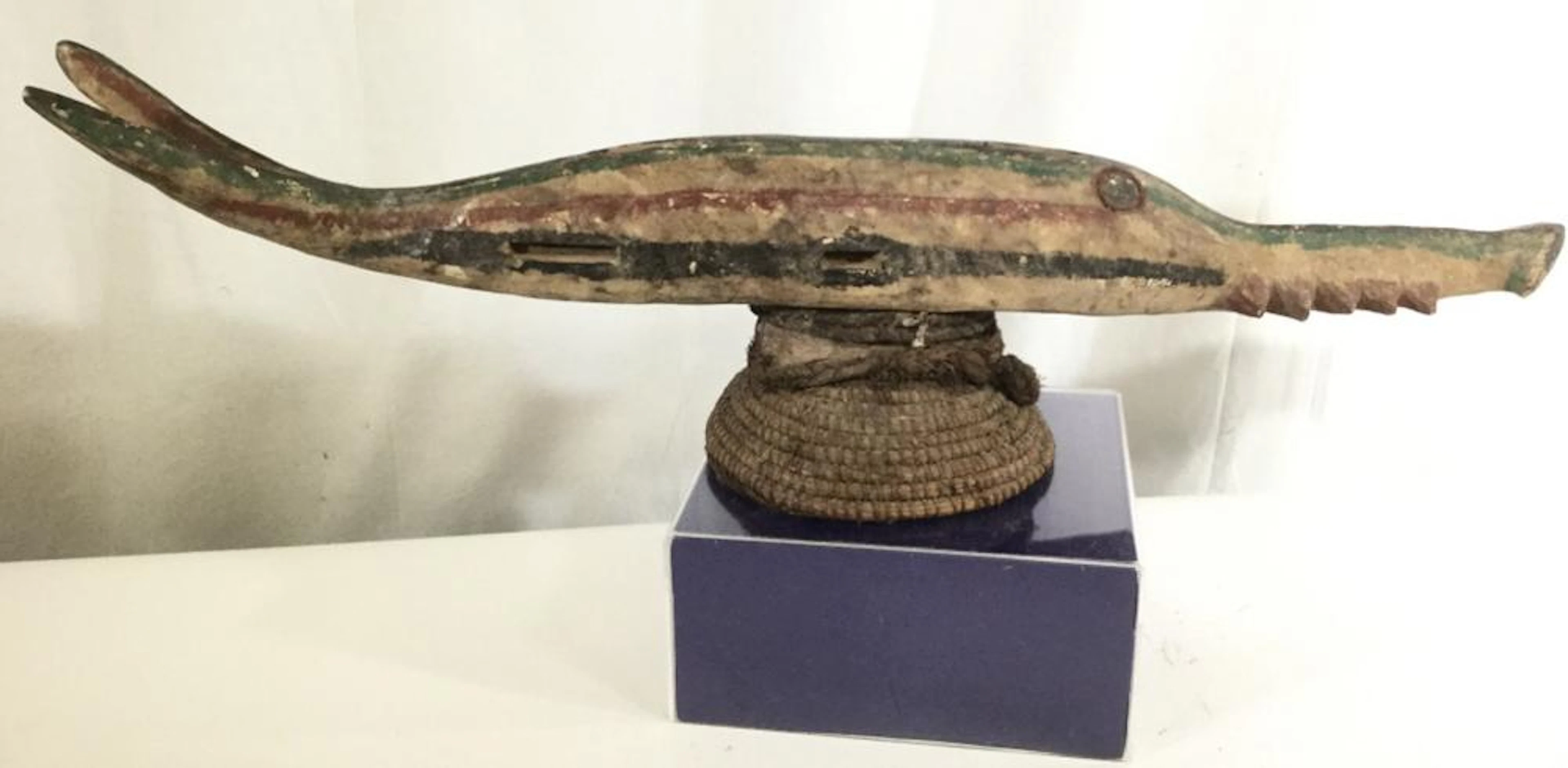 African Art Ijoh Fish Wood Sculpture, Nigeria