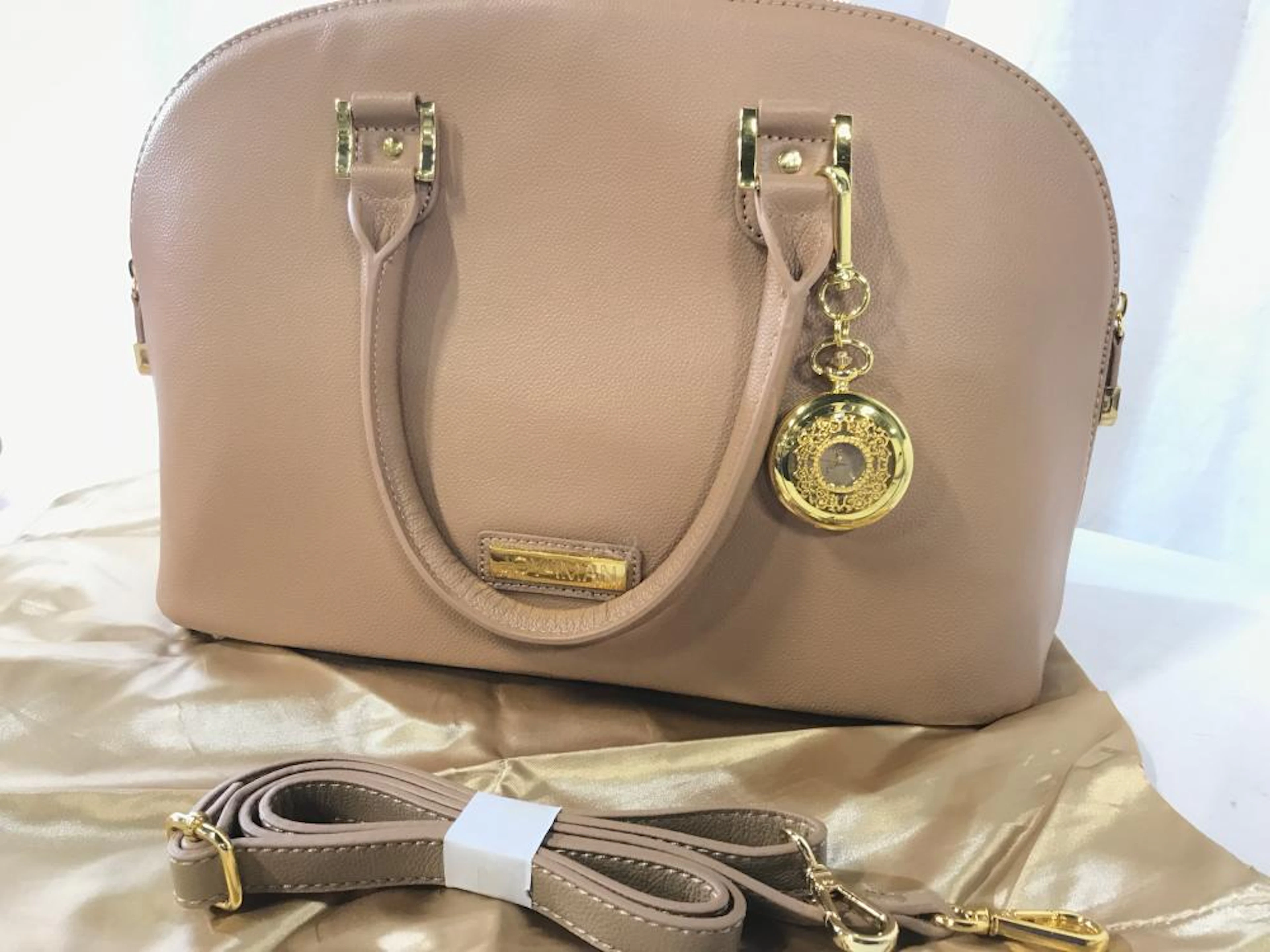 JOY and IMAN 21Section Leather Handbag NEW w Case