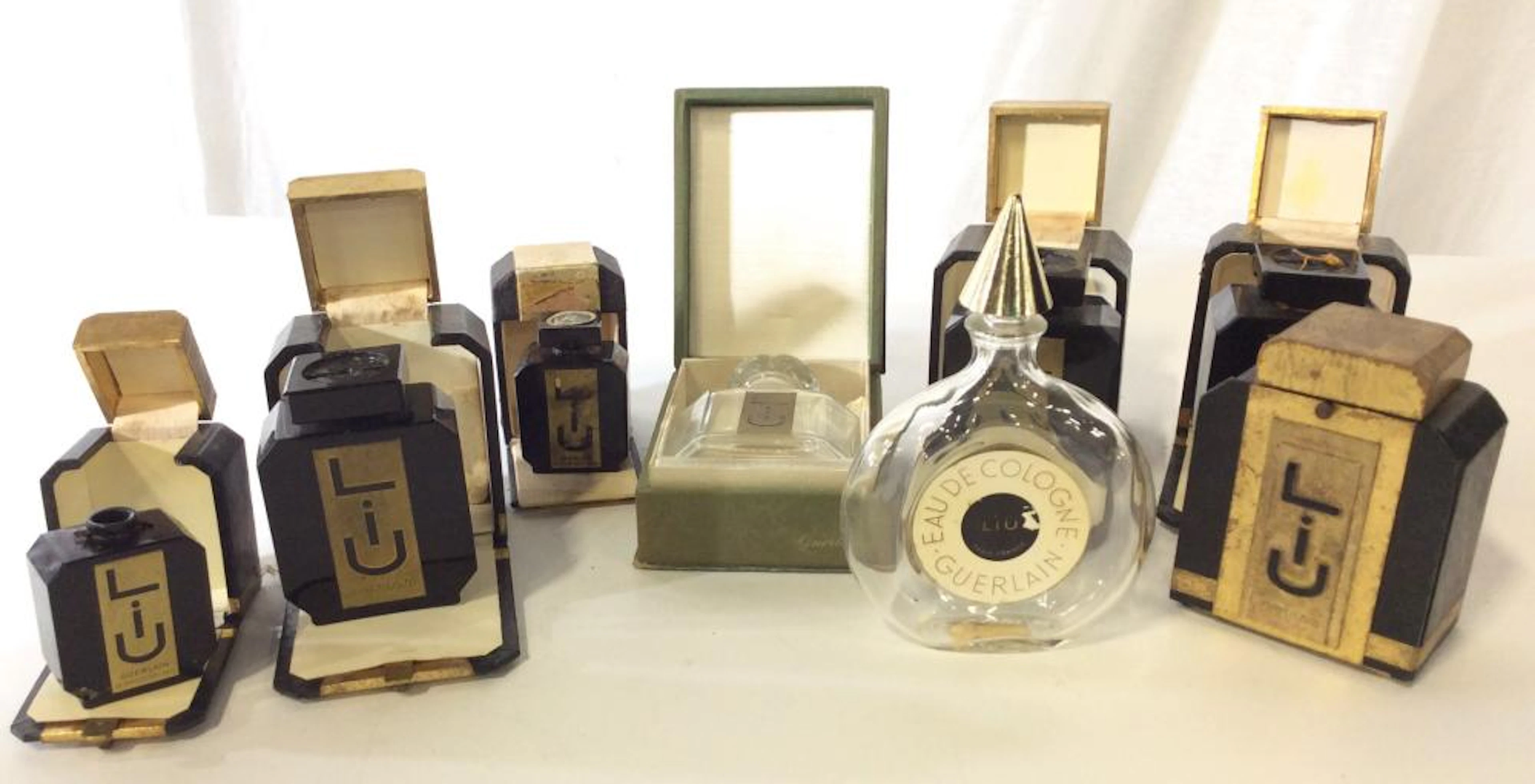Vntg GUERLAIN Perfume Bottles, Set 8 Org Boxes
