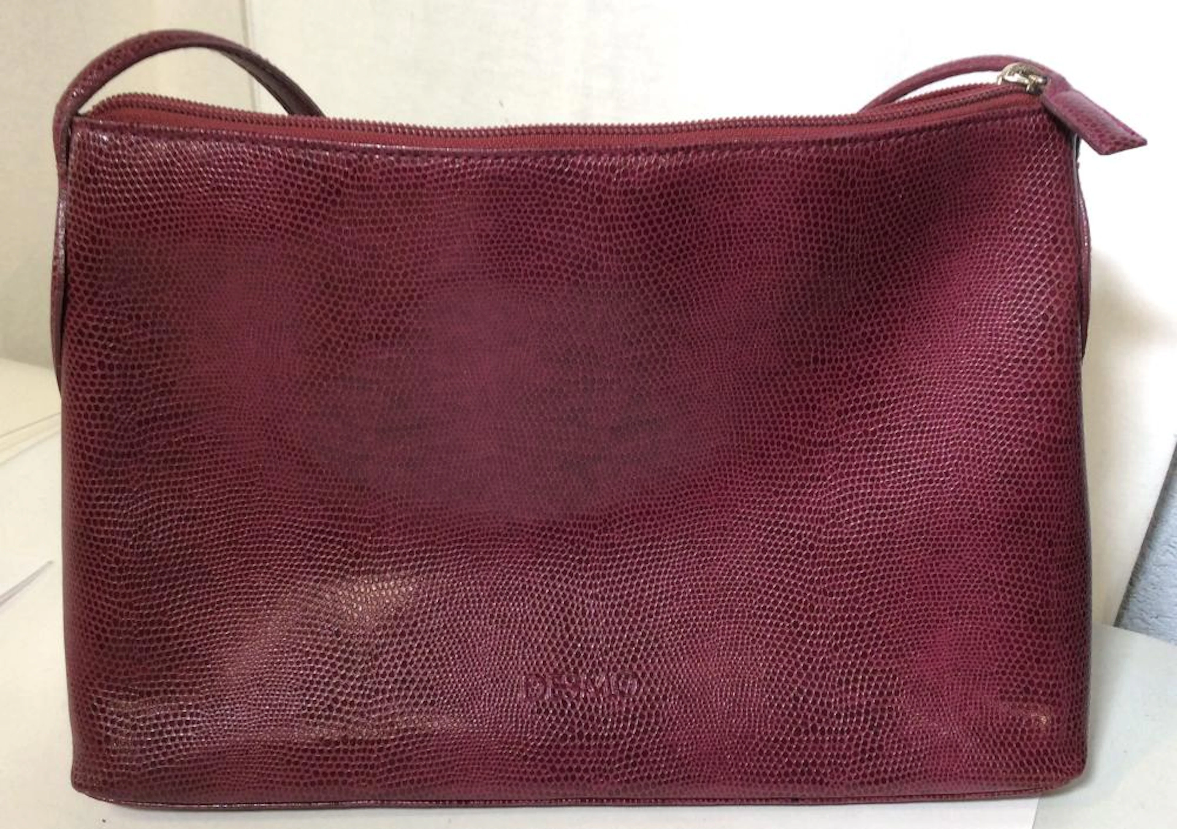 DESMO Signed Magenta Leather Shoulder Bag, Italy
