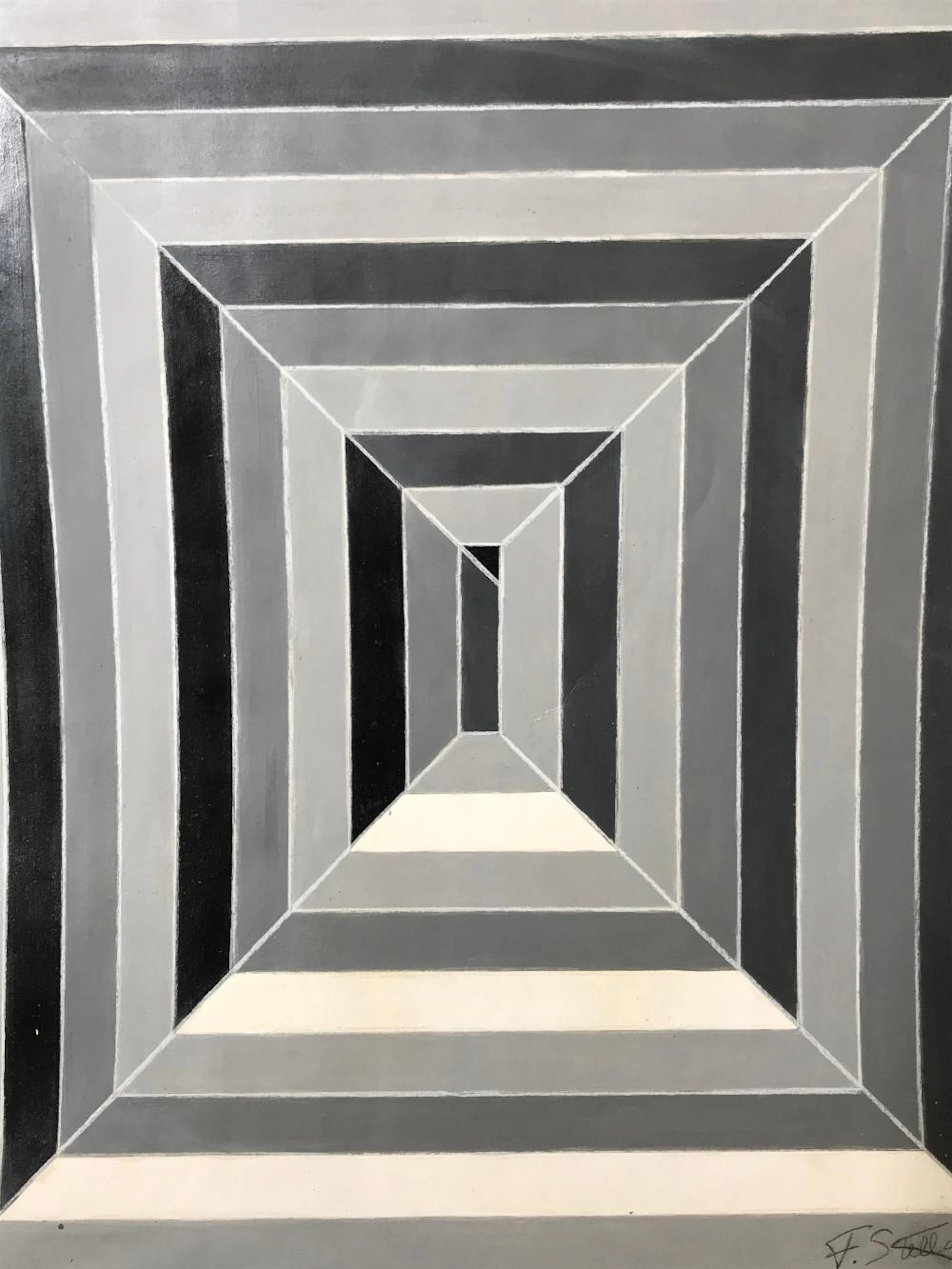 FRANK STELLA (1936- ) Signed Acrylic on Paper