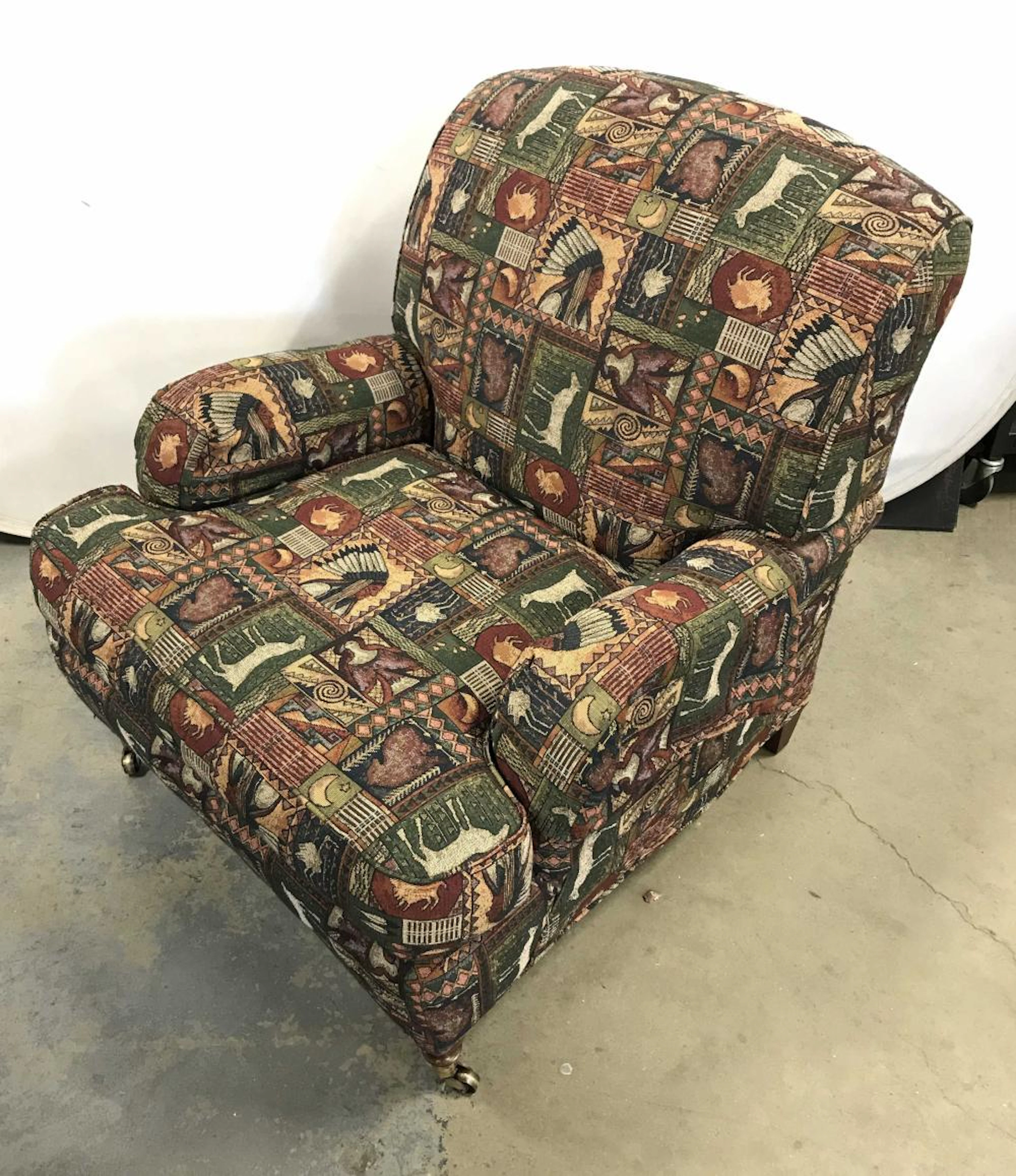 Vintage GRANGE Armchair & Ottoman
