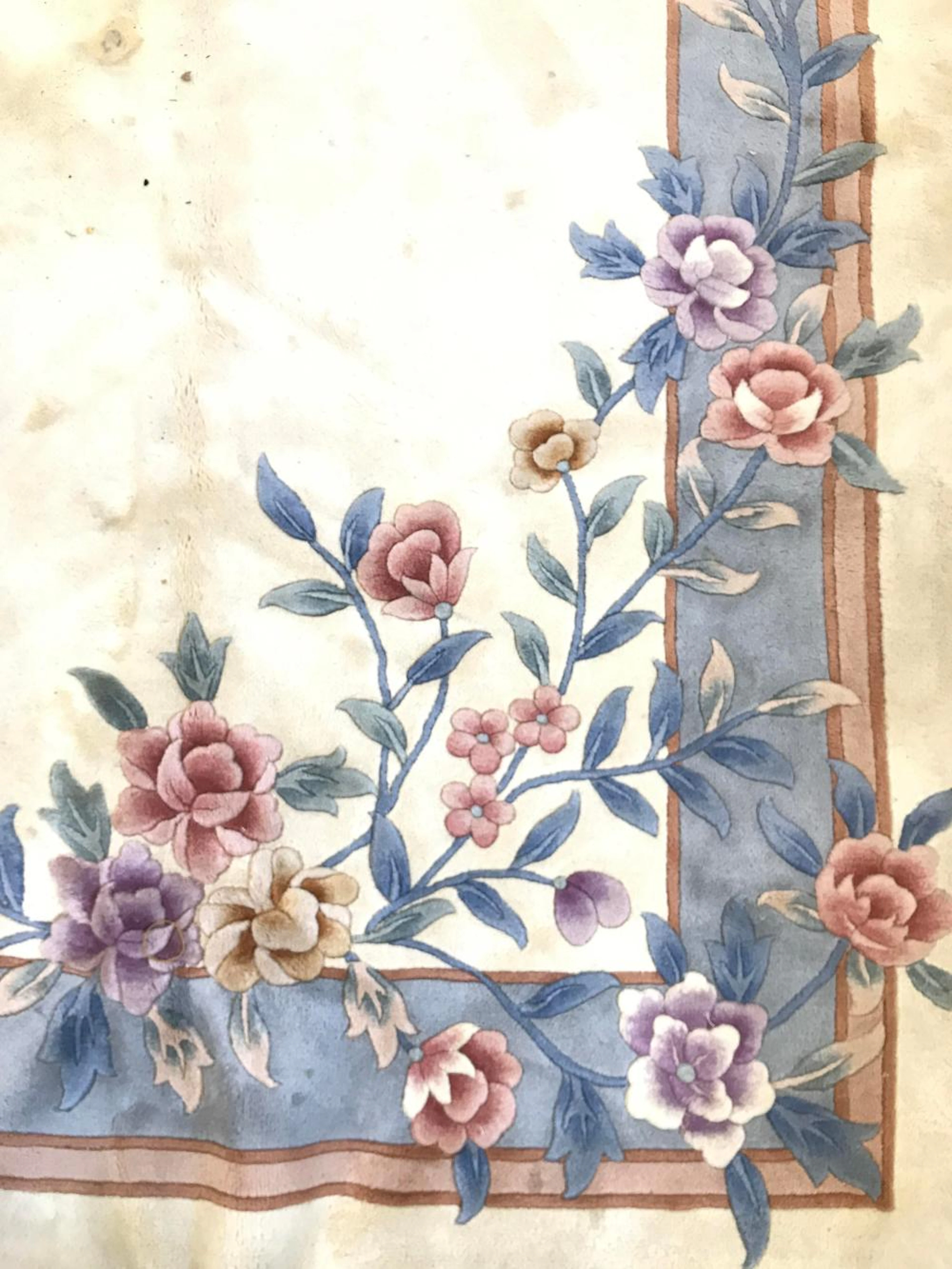 Vintage Aubusson Handmade Wool Pile Rug