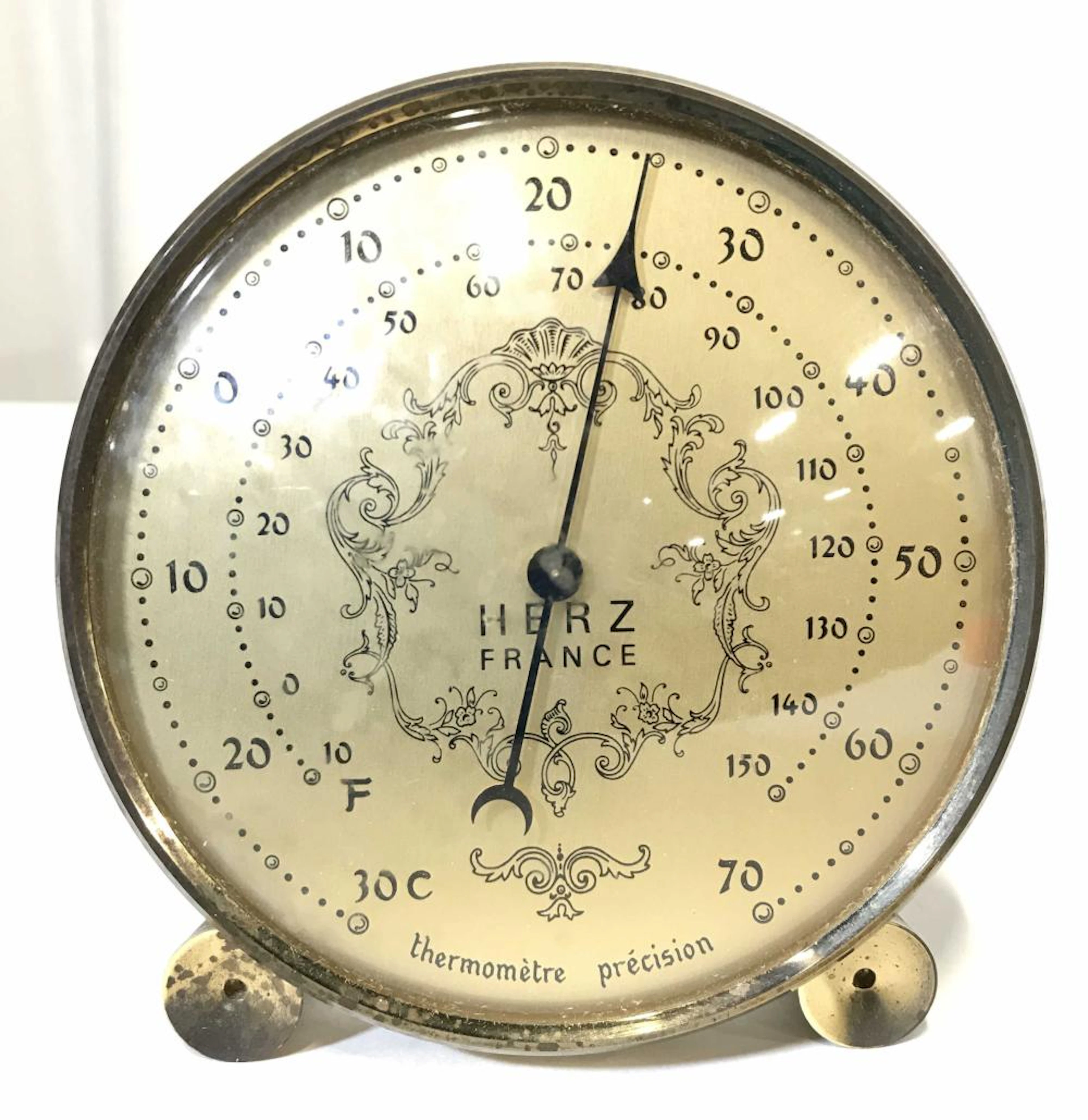 Vintage HERZ FRANCE Tabletop Thermometer