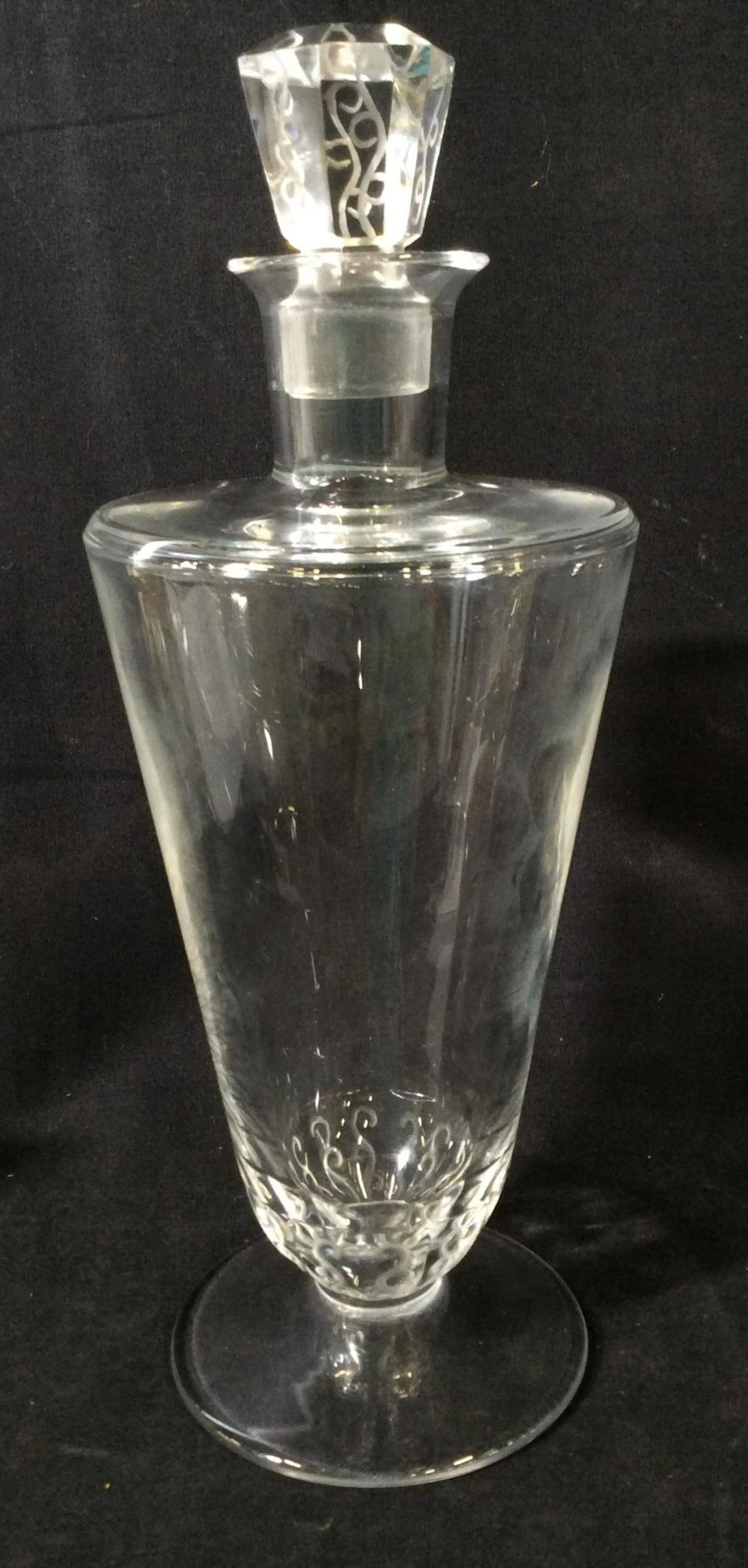 LALIQUE FRANCE Signed Crystal Decanter, Stopper