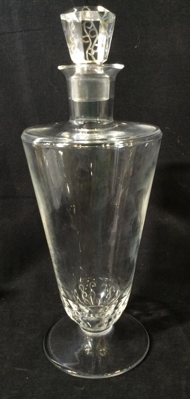 LALIQUE FRANCE Signed Crystal Decanter, Stopper
