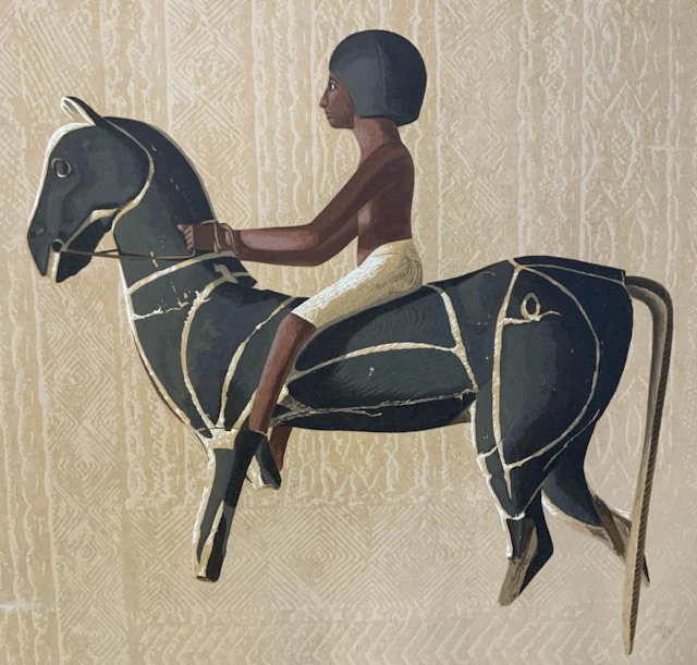 Allen Saalburg Offset Lithograph Horse and Rider