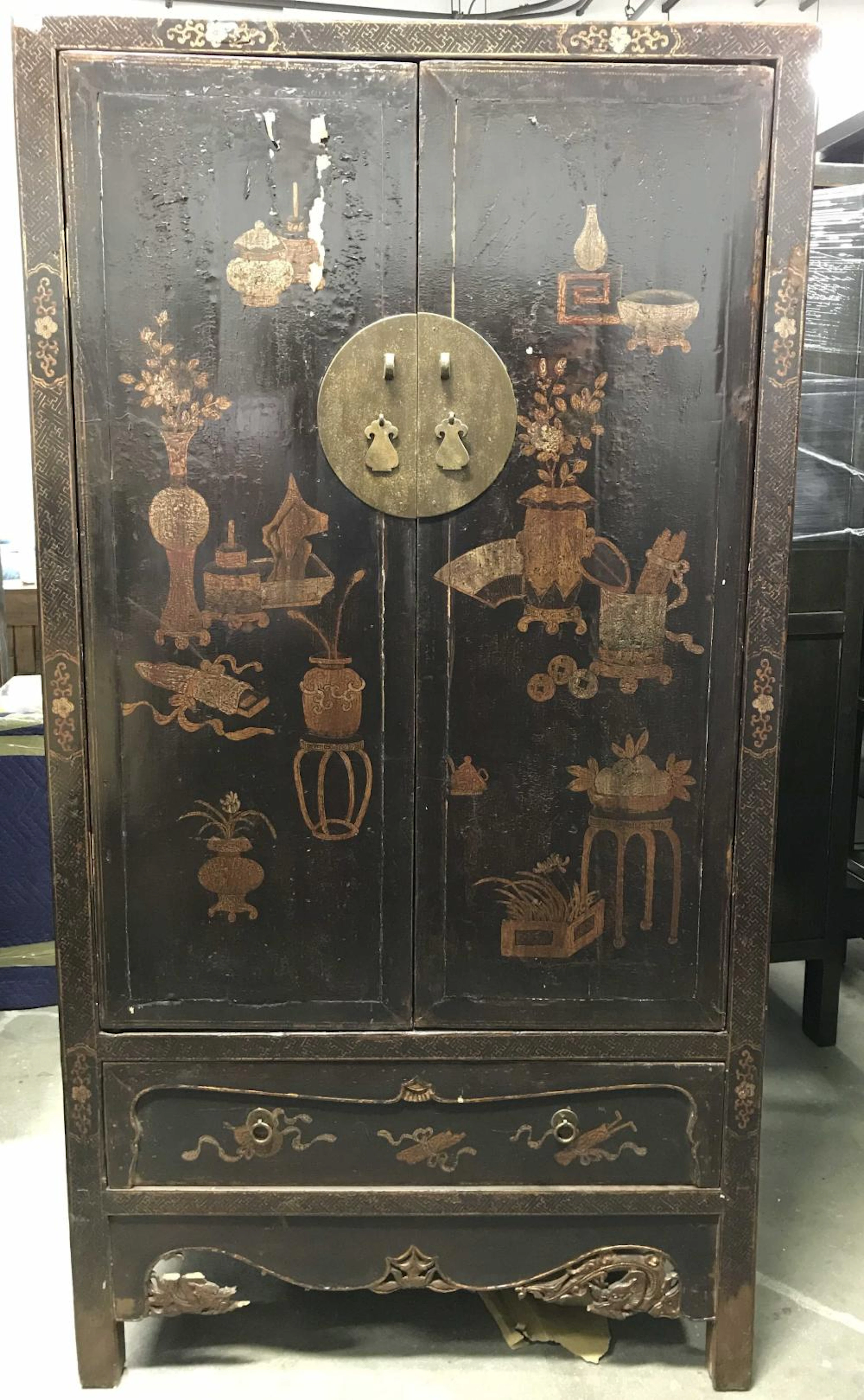 Hand Painted Hand Made Asian Cabinet