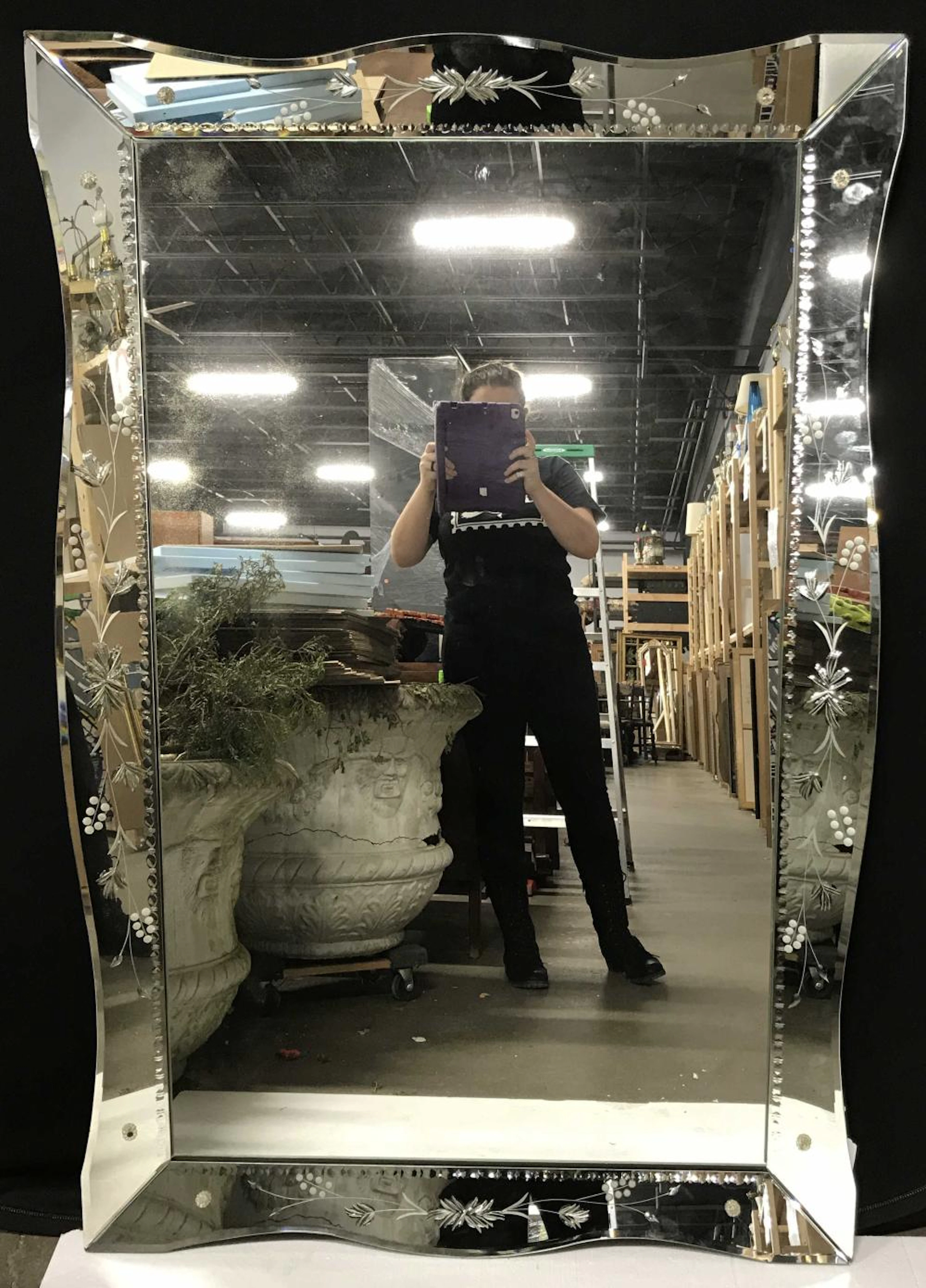 Oversized Frosted Glass Mirror