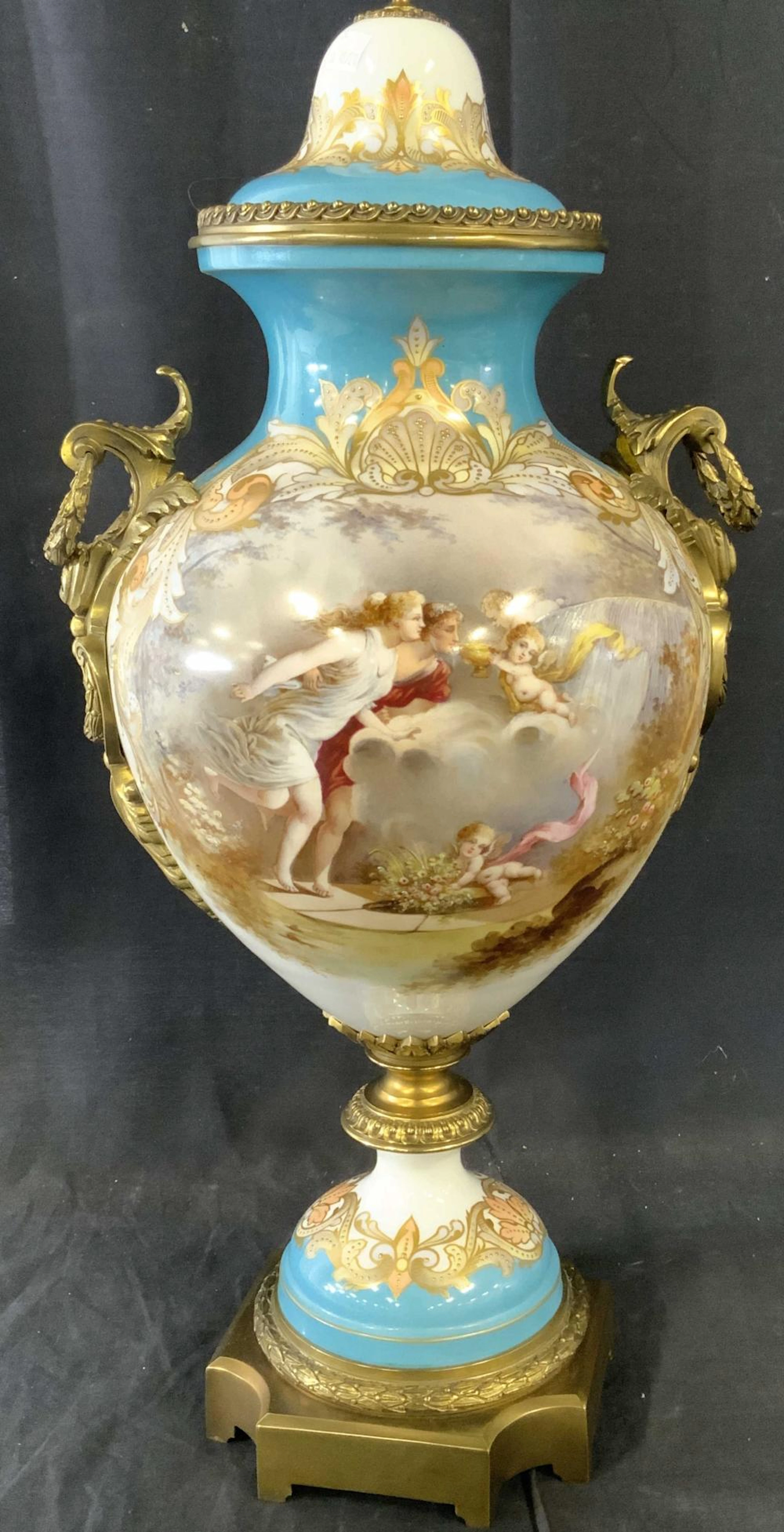 Sgnd QUENTIN SÈVRES Grand Antique Porcelain Ur