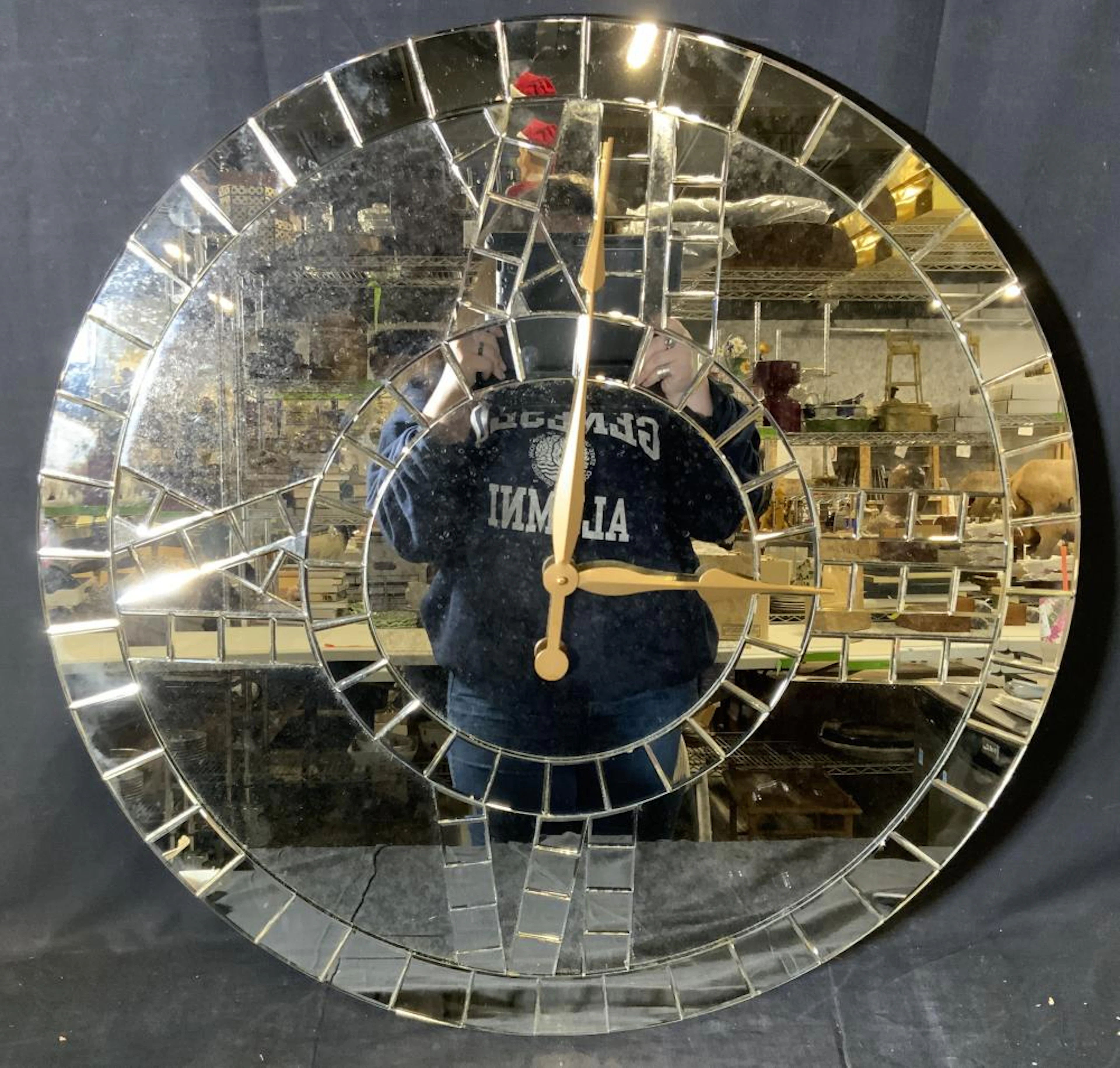 Oversized Mirrored Wall Clock