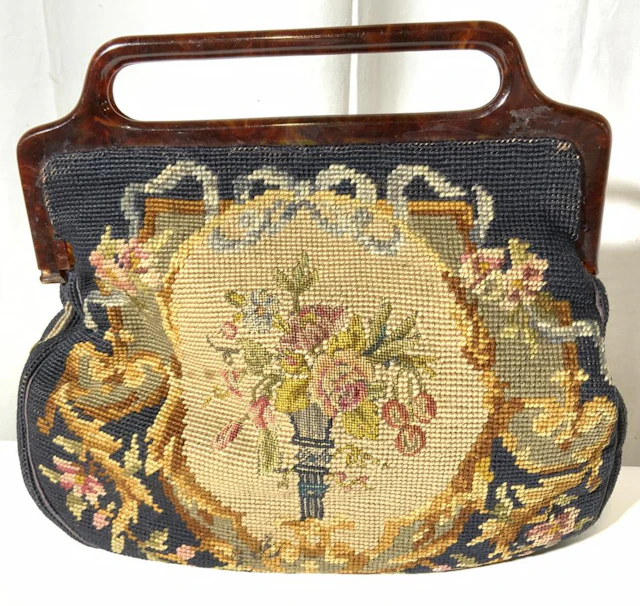 Vintage Needlepoint Purse