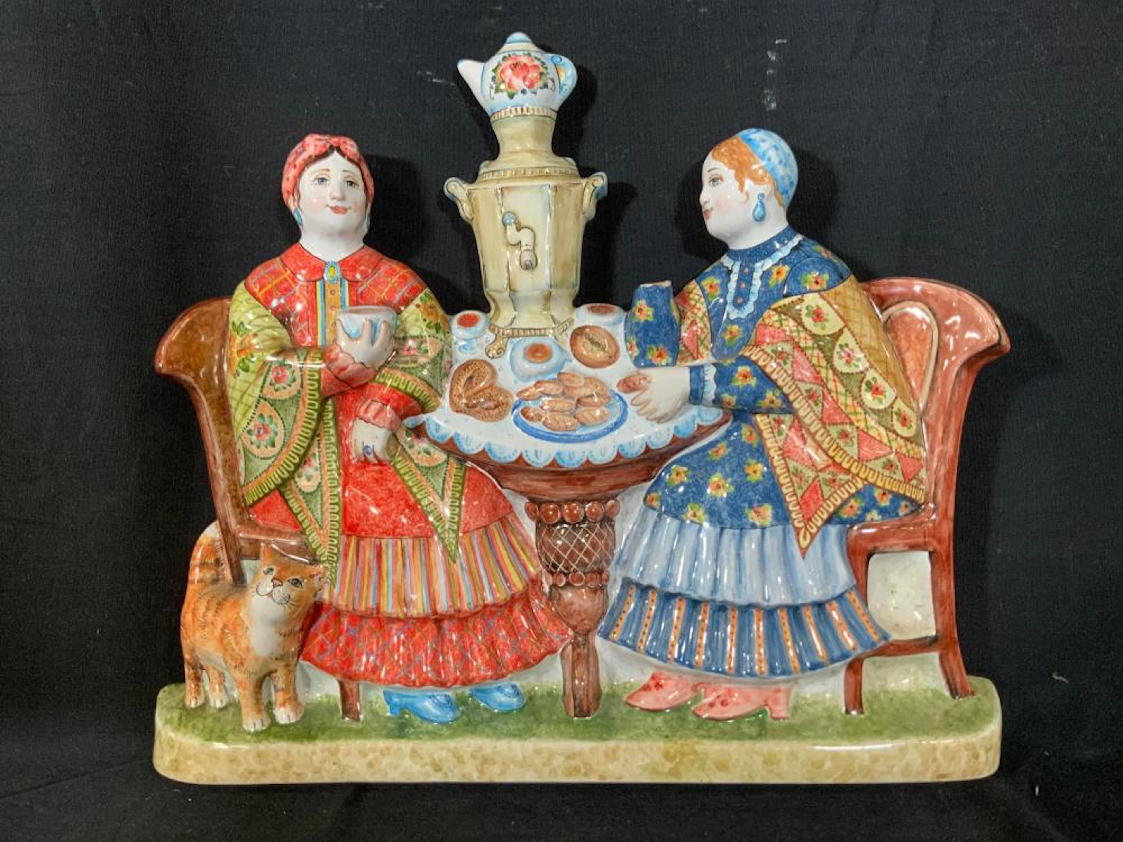 Hand Painted Russian Ceramic Wall Plaque