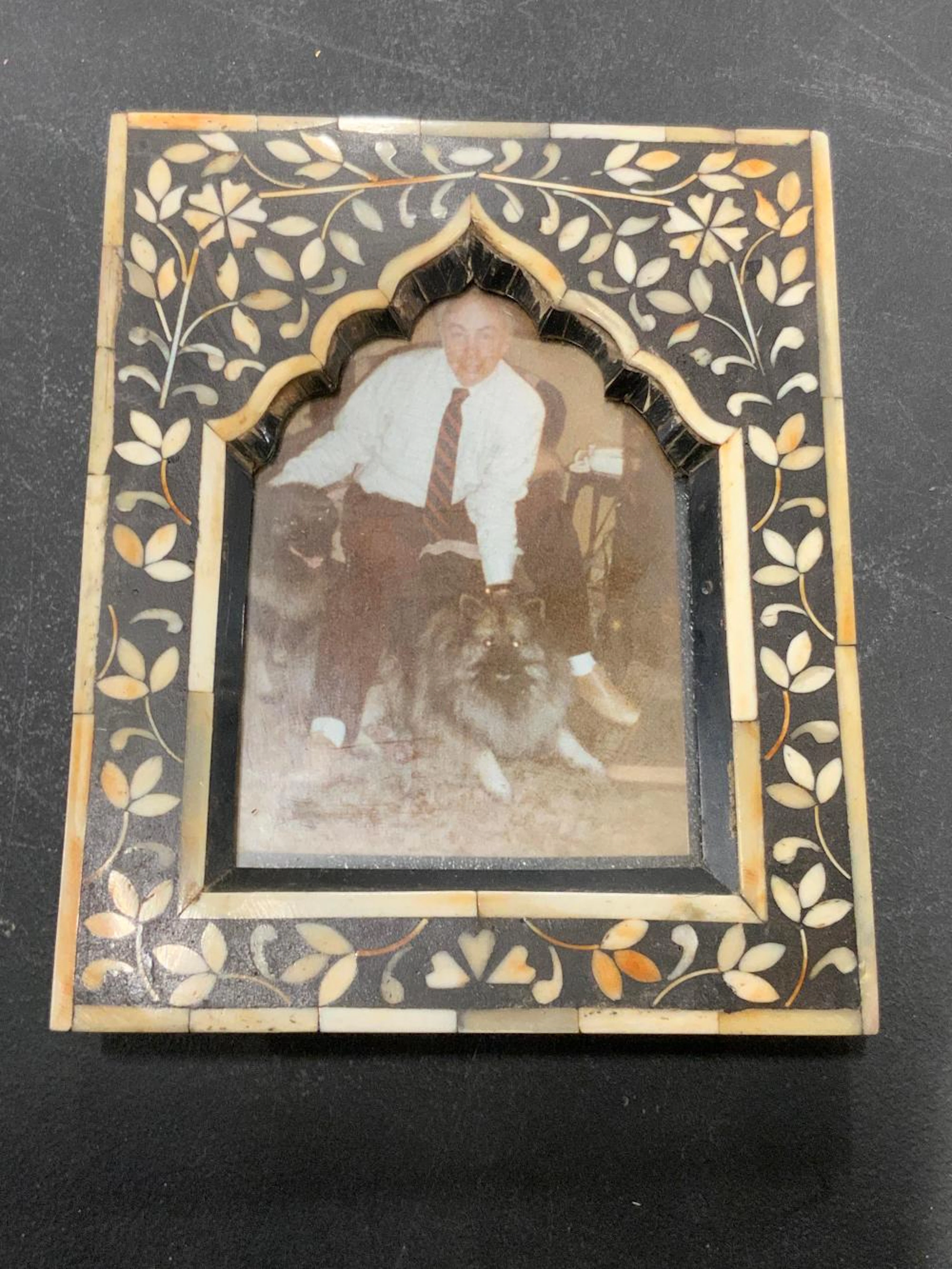 Lot 5 Vntg Picture Frames, Bone, Cloisonné, More