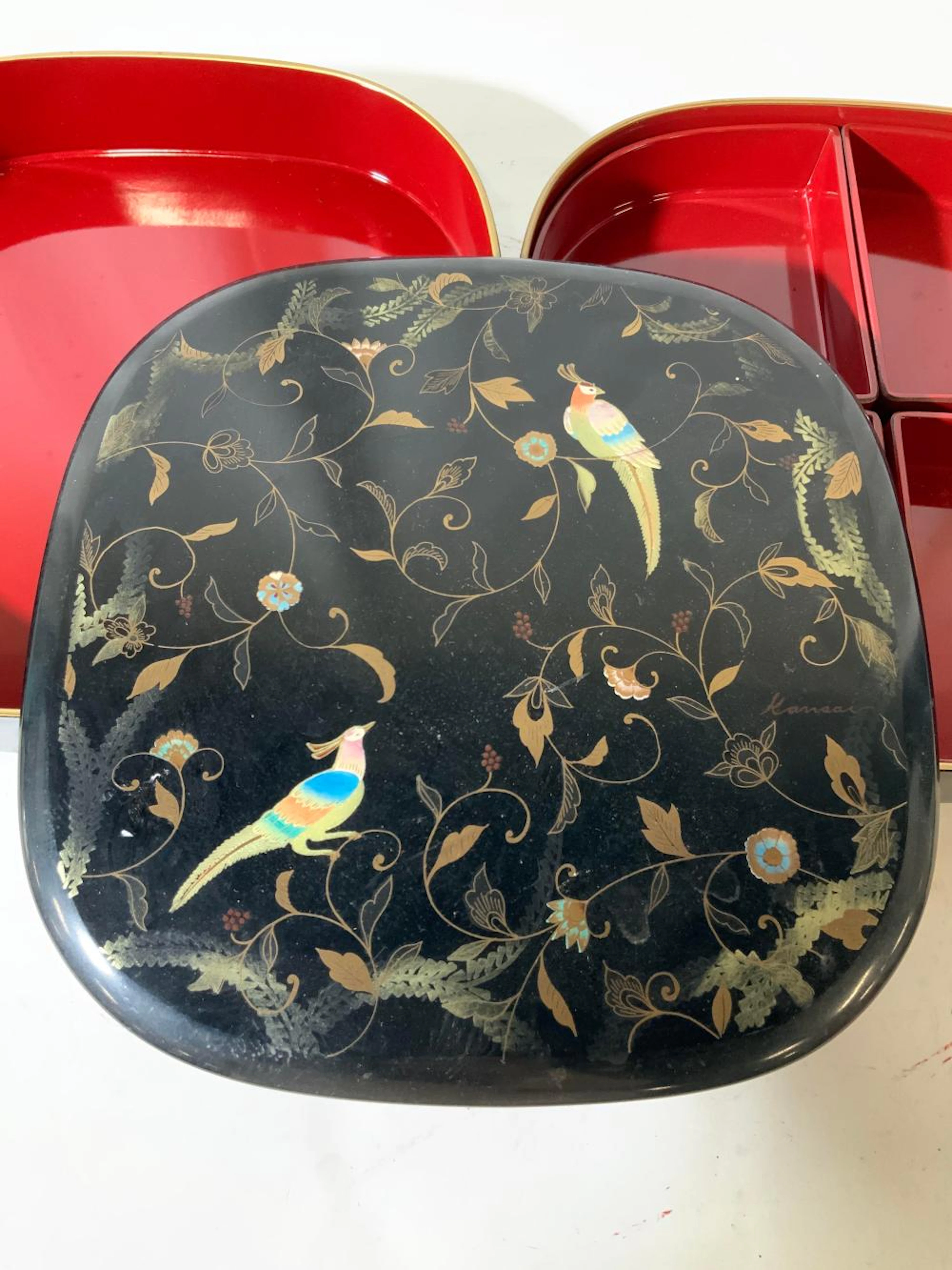 YAMAMOTO KANSAI hand painted Lacquered Box Set
