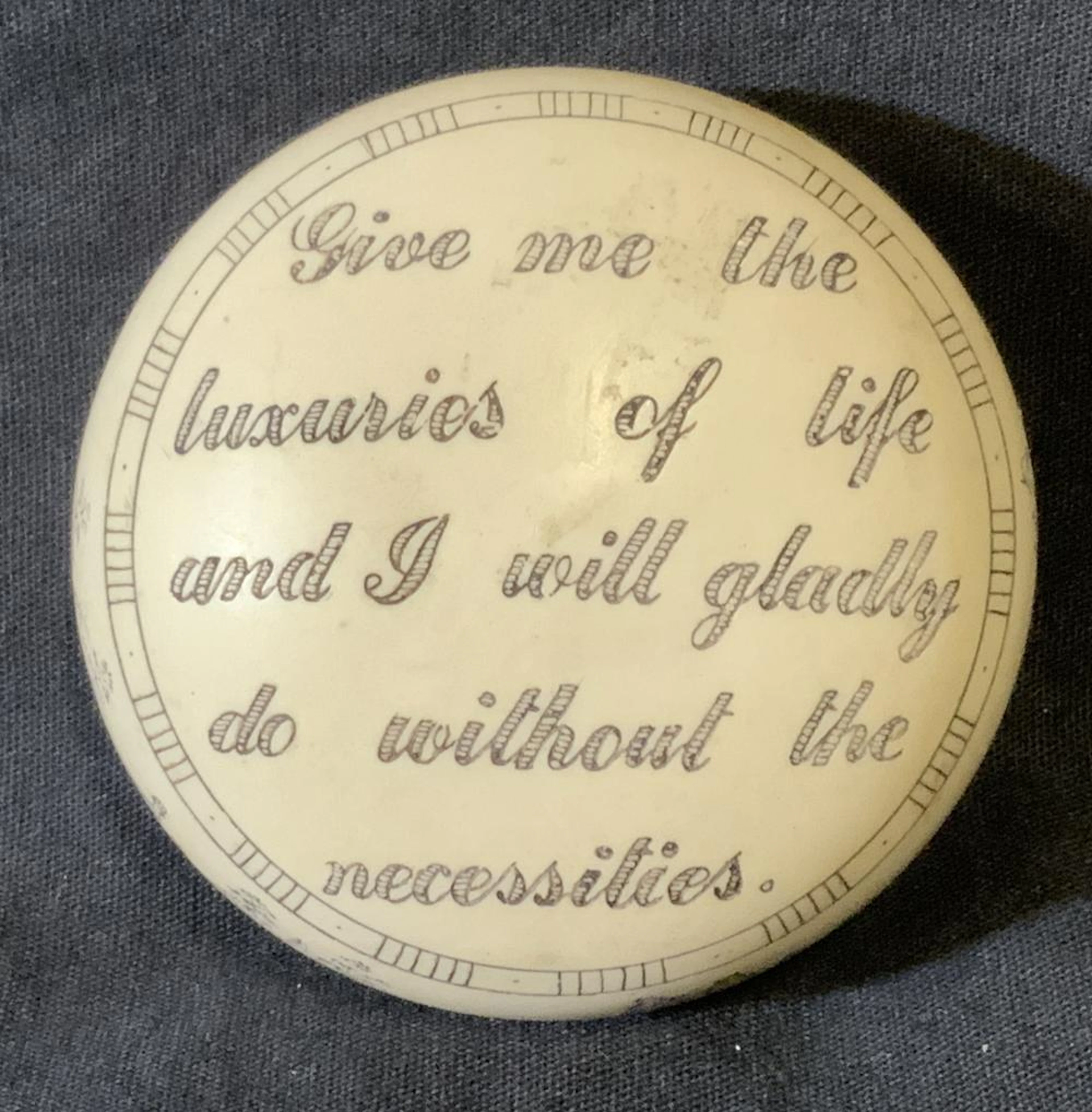 Faux Scrimshaw Paper Weight