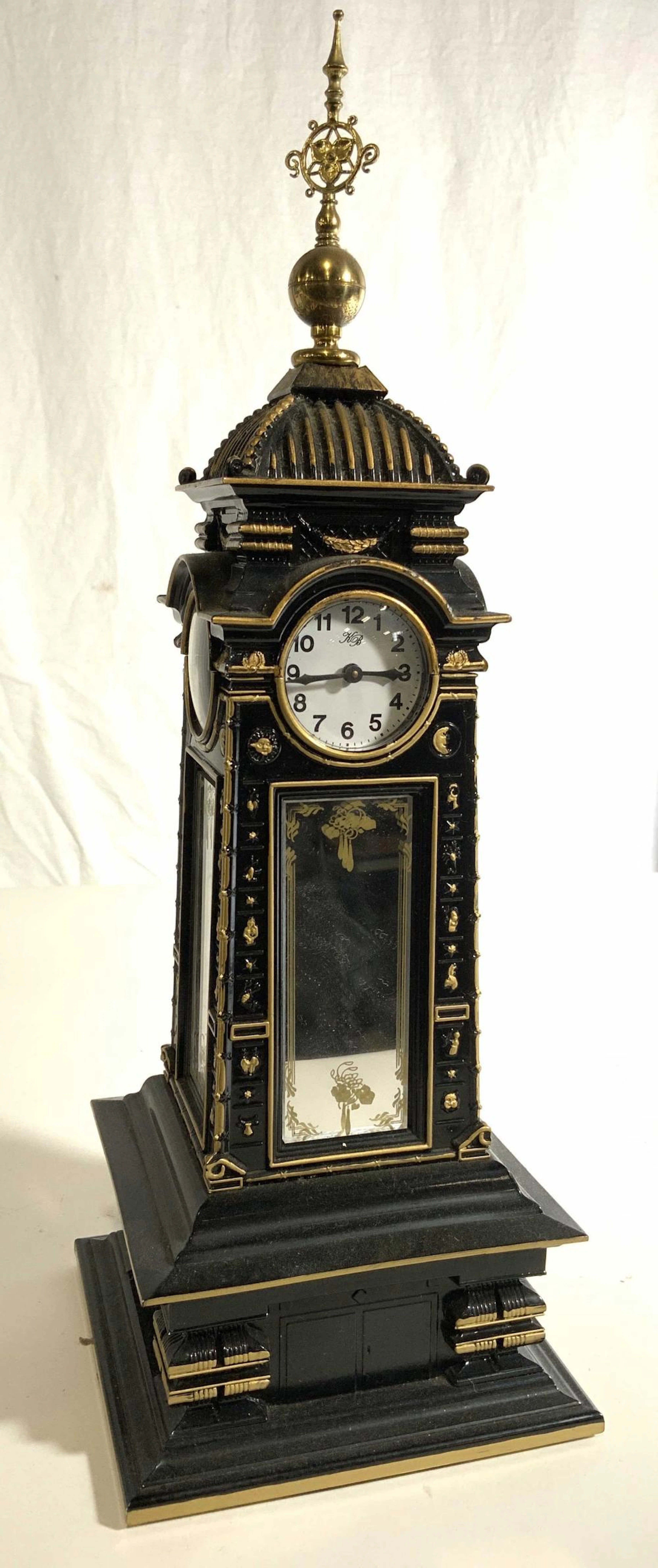 KB Mirrored Gothic Style Clock Tower Figural
