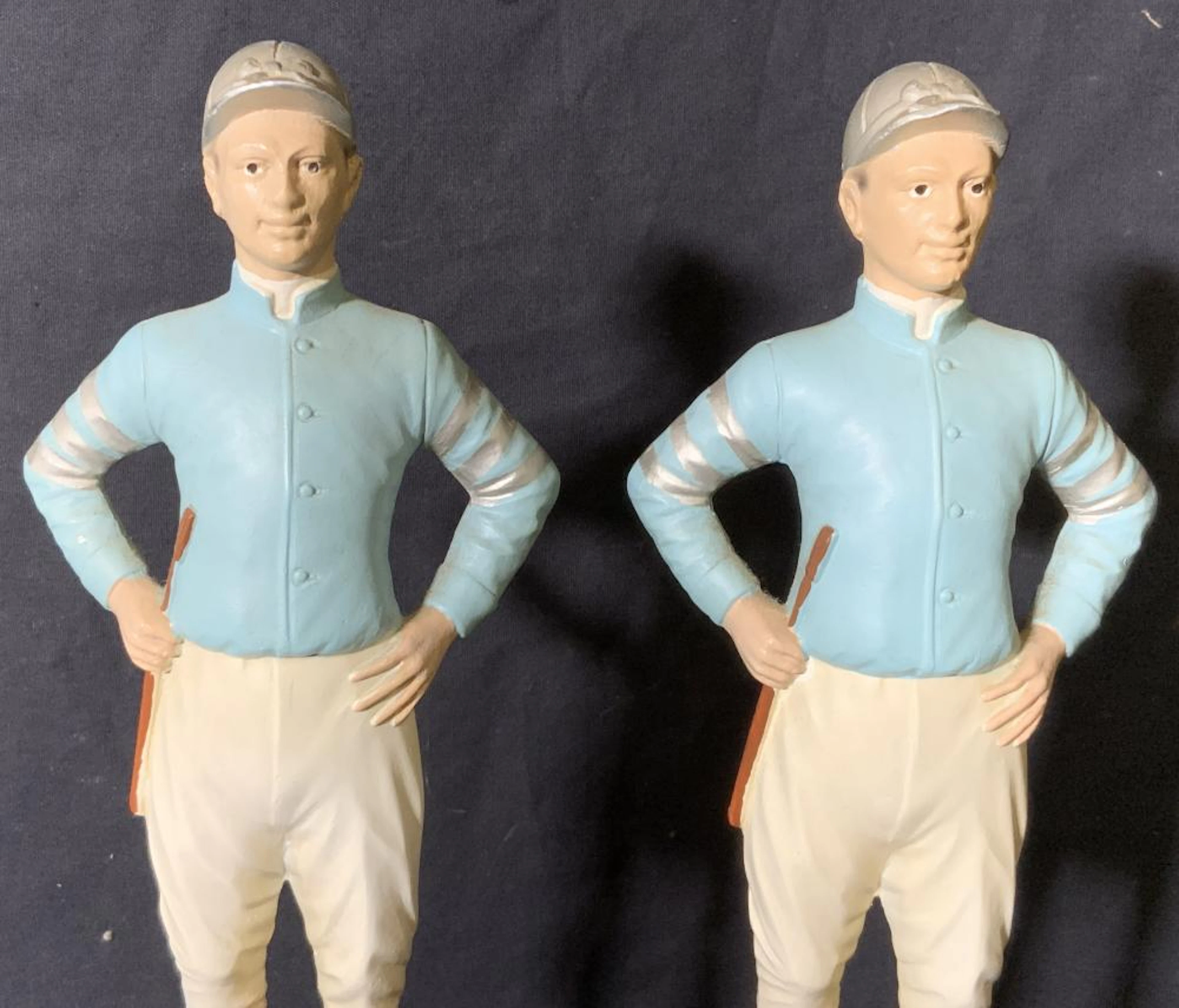 Pair Horse Jockey Statues