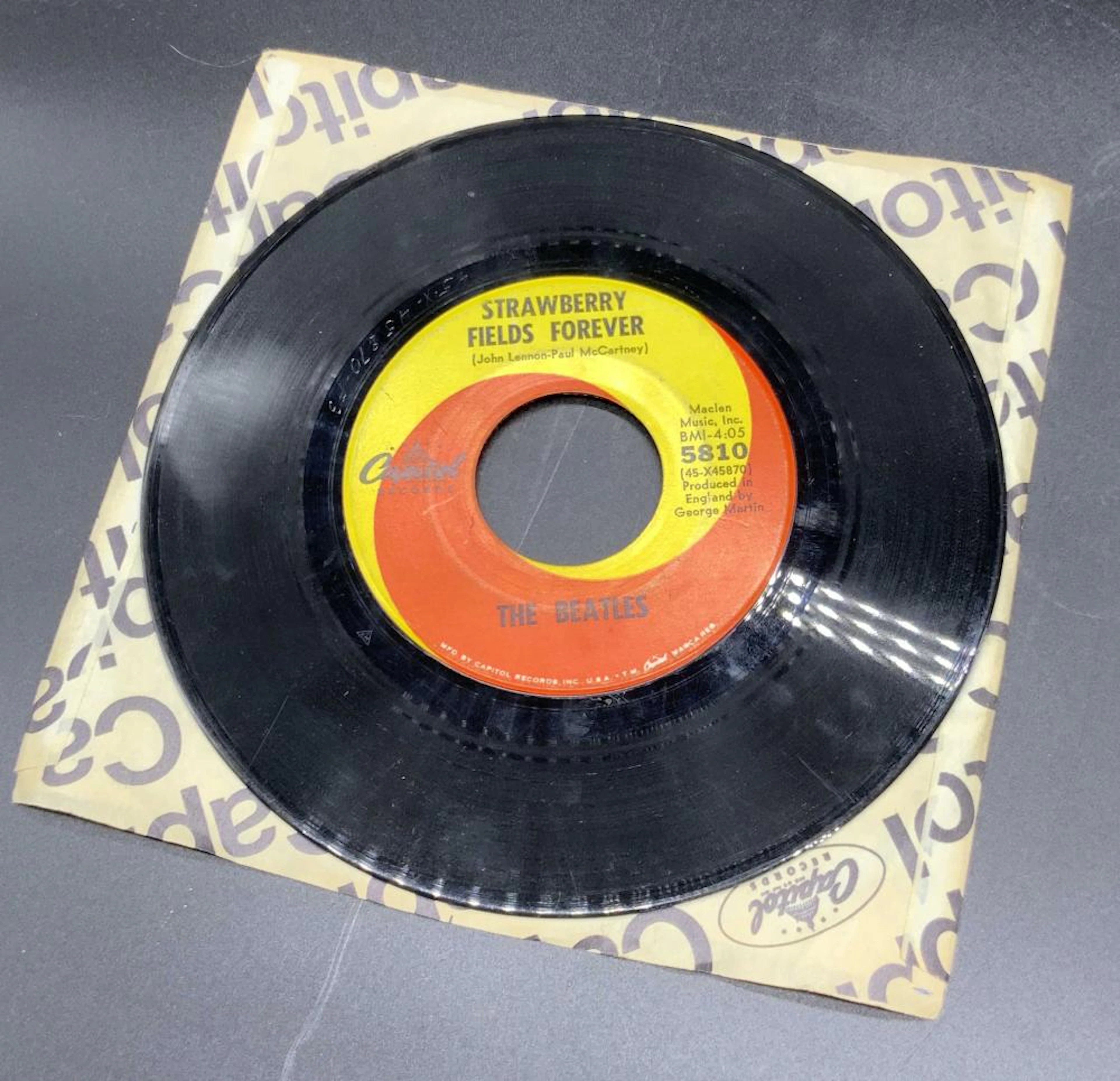 Vntg THE BEATLES Vinyl 45 Record, Penny Lane