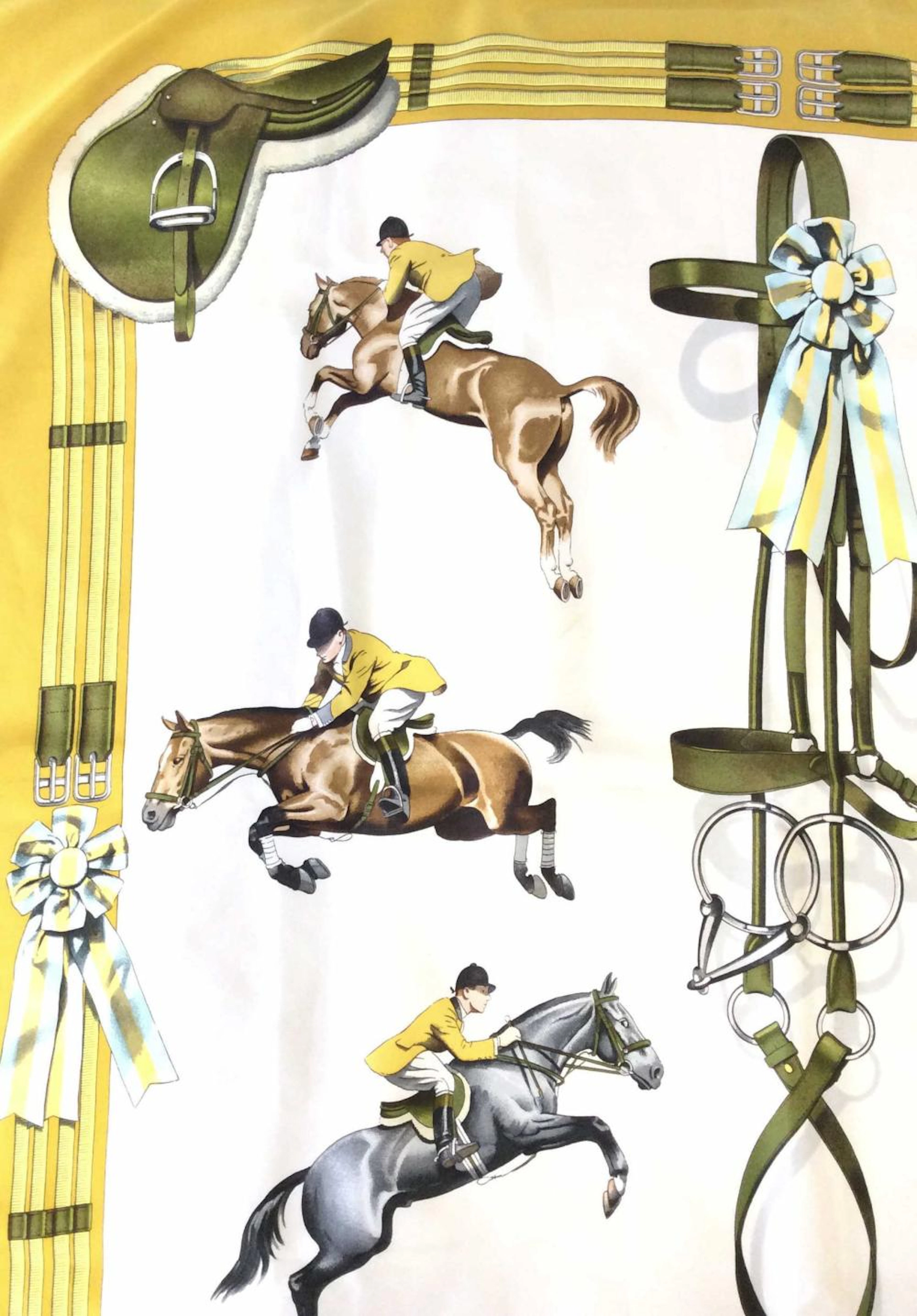Signed Silk HERMÉS Horse Scarf