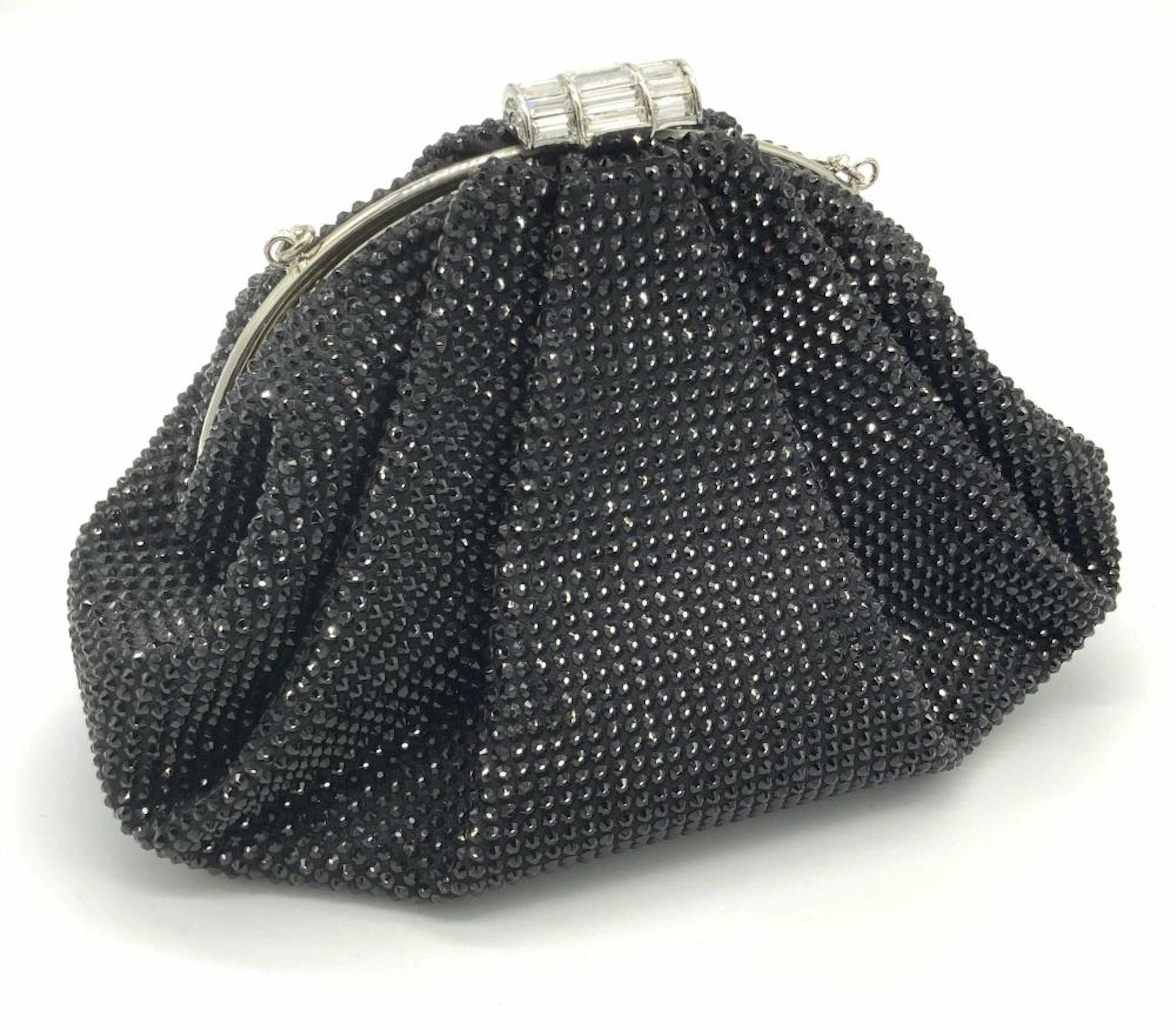 JUDITH LEIBER Enchanted Black Crystal Clutch W Box