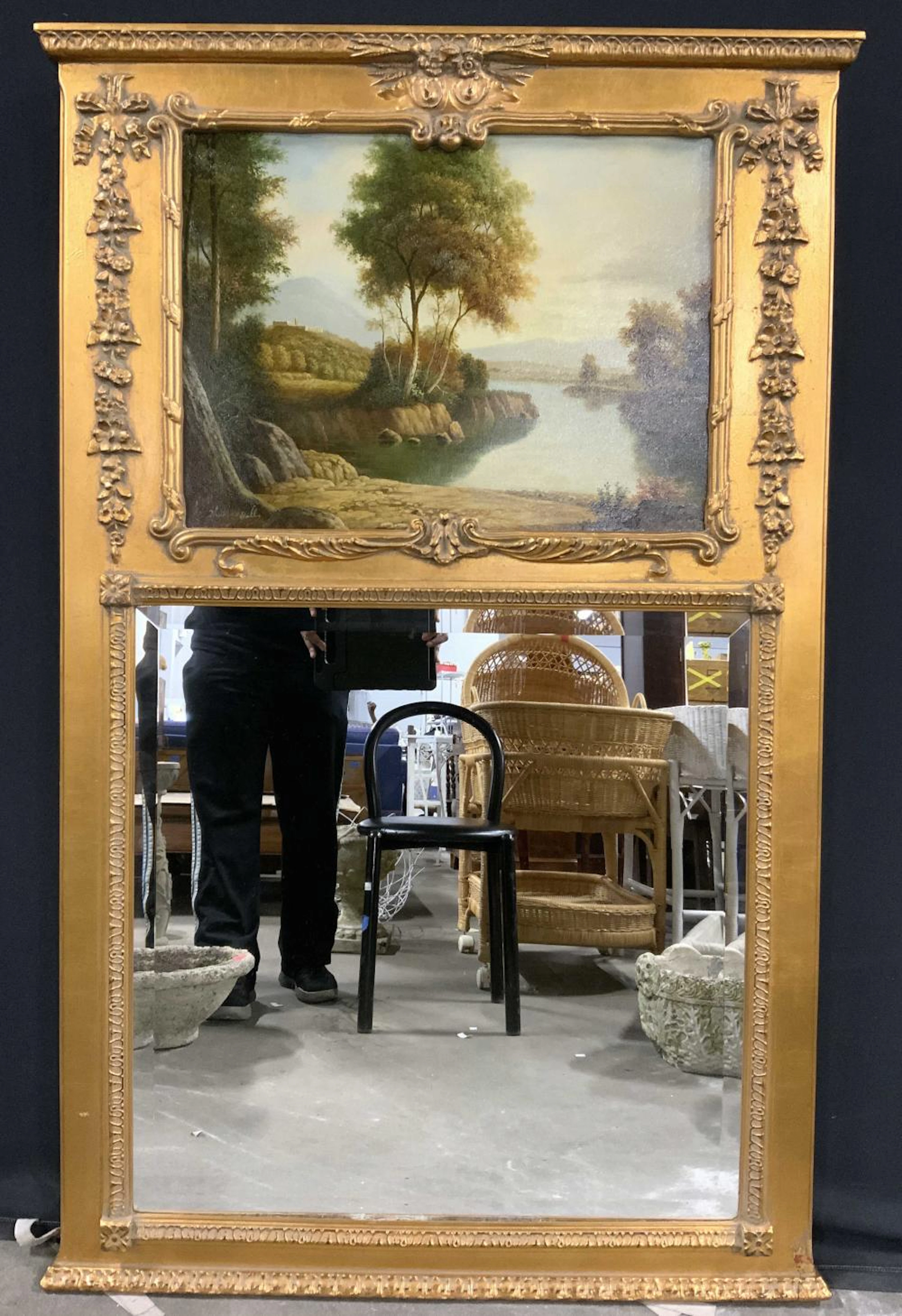 THOMAS HOLLY Signed Painting & Wall Mirror