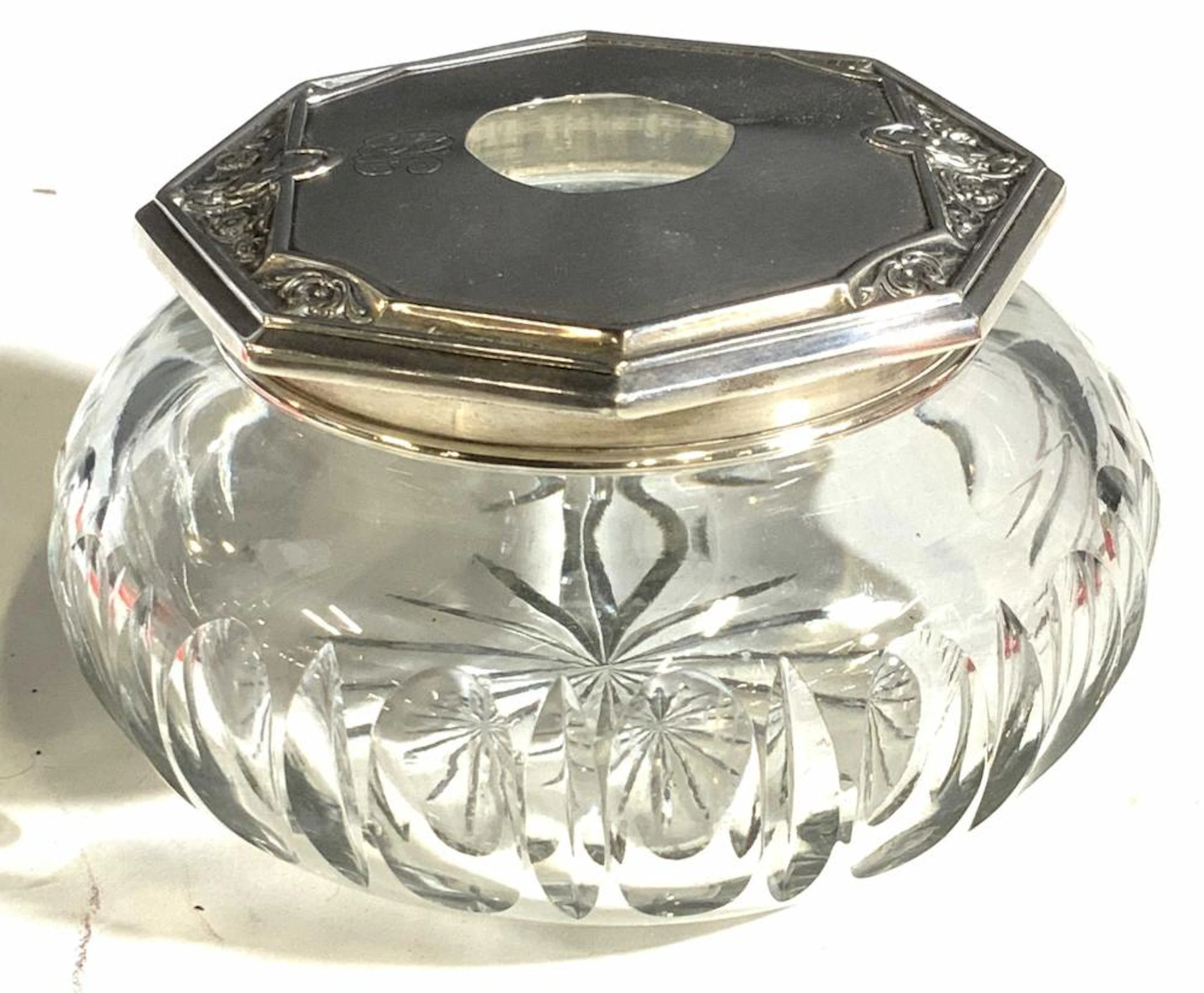 Charles Wallis STERLING & CRYSTAL Hair Receiver