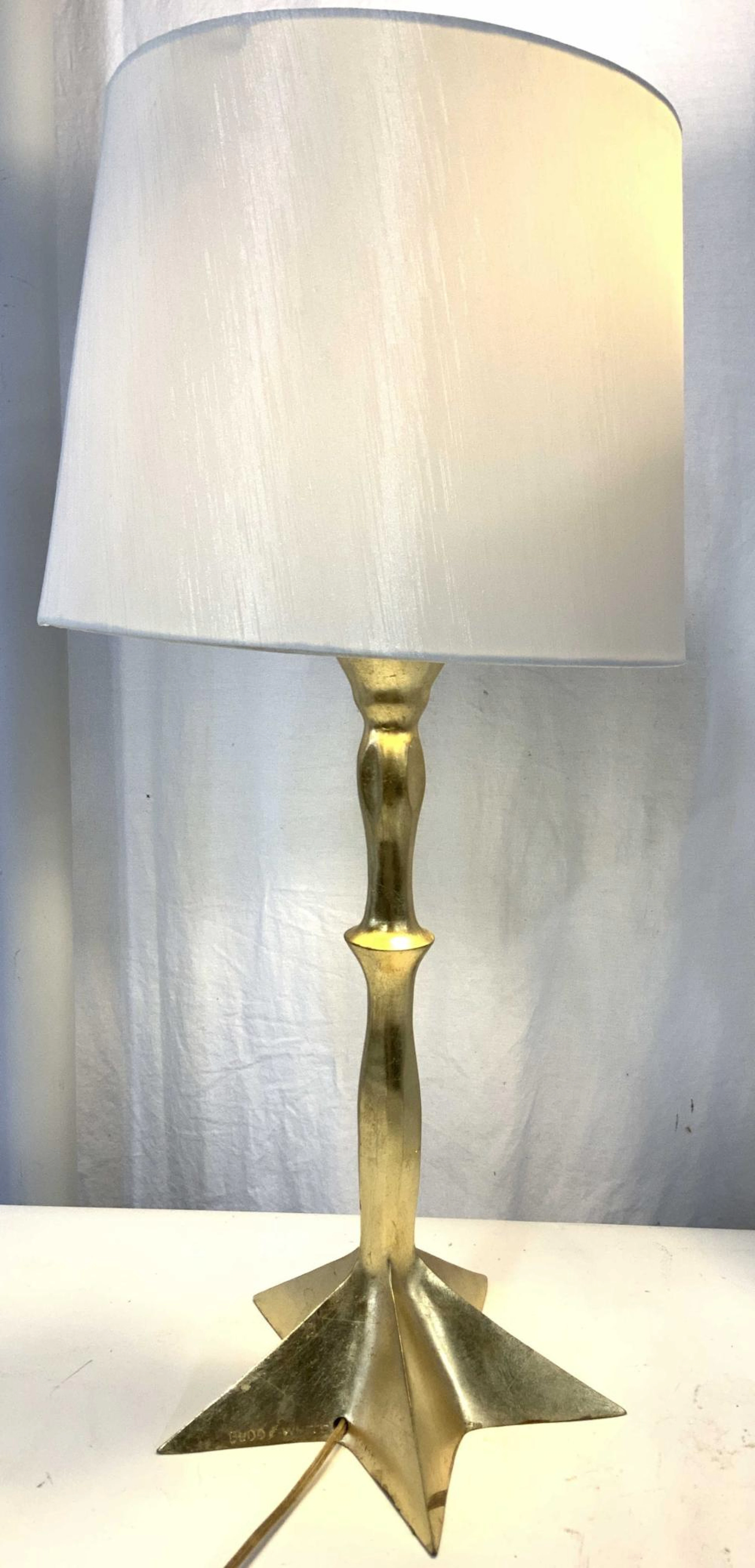 Sgn Budd & White Gold Leaf Star Lamp