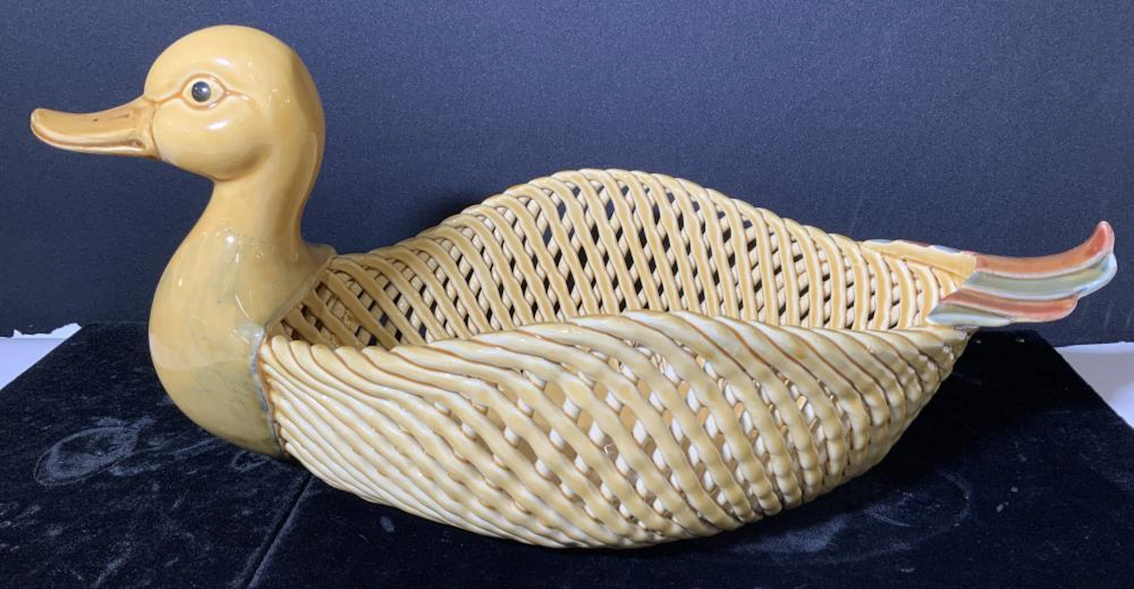 Ceramiche Virginia Ceramic Duck Basket, Italy