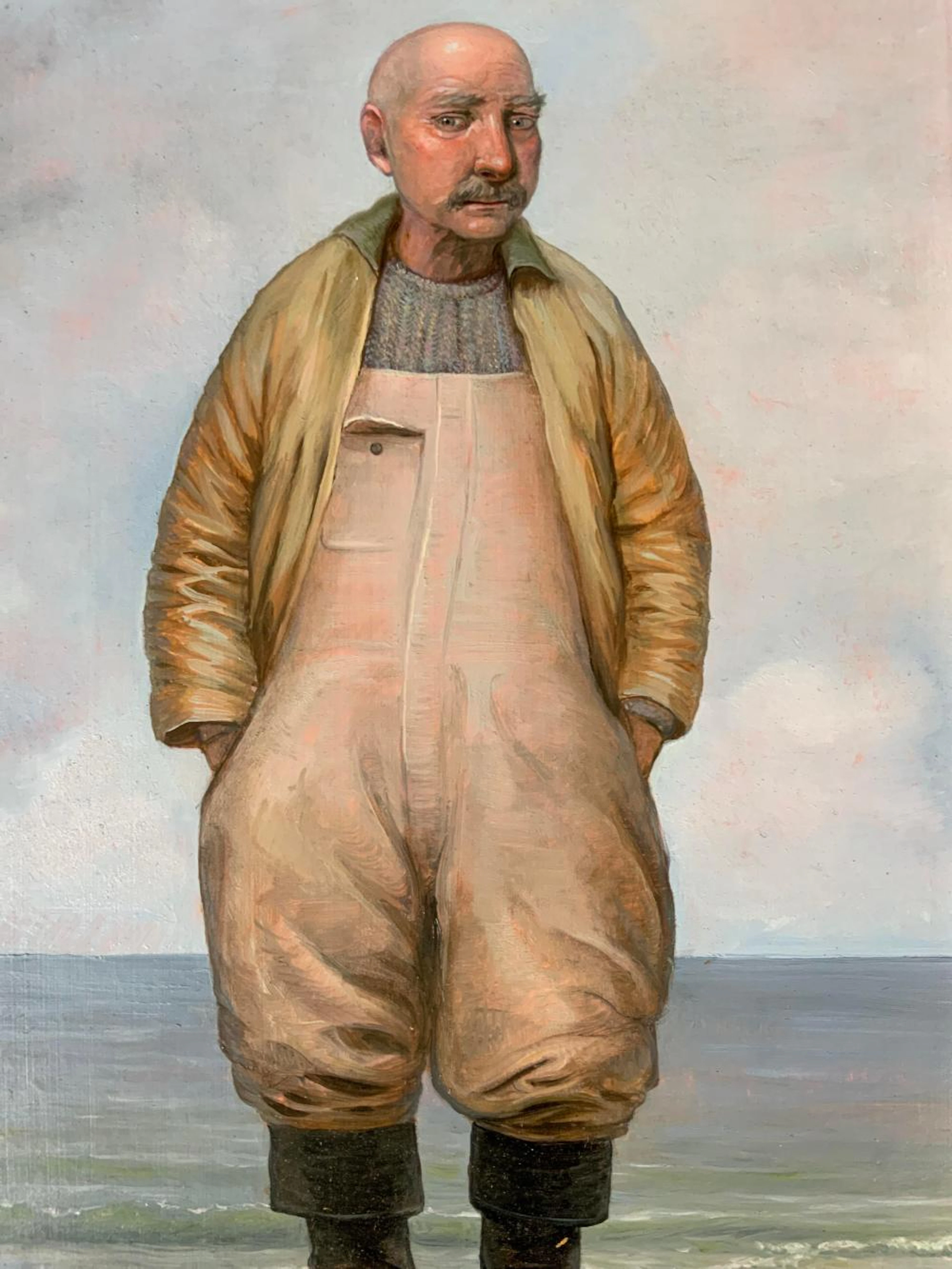 JENNIFER LI Signed Oil Painting, Fisherma