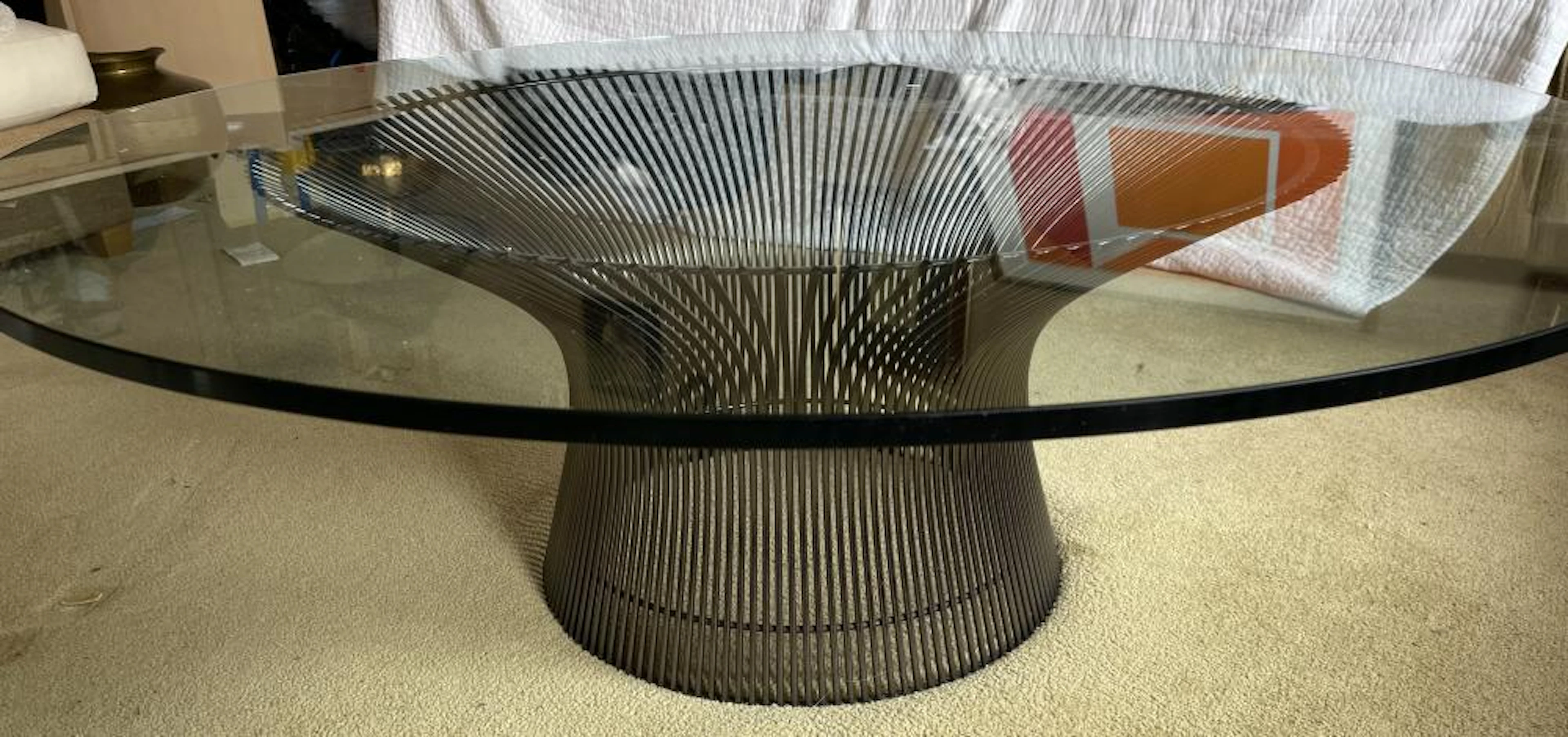 MCM Warren Platner for Knoll Metal Glass Table