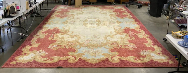 Vintage Oversized French Aubusson Wool Pile Rug