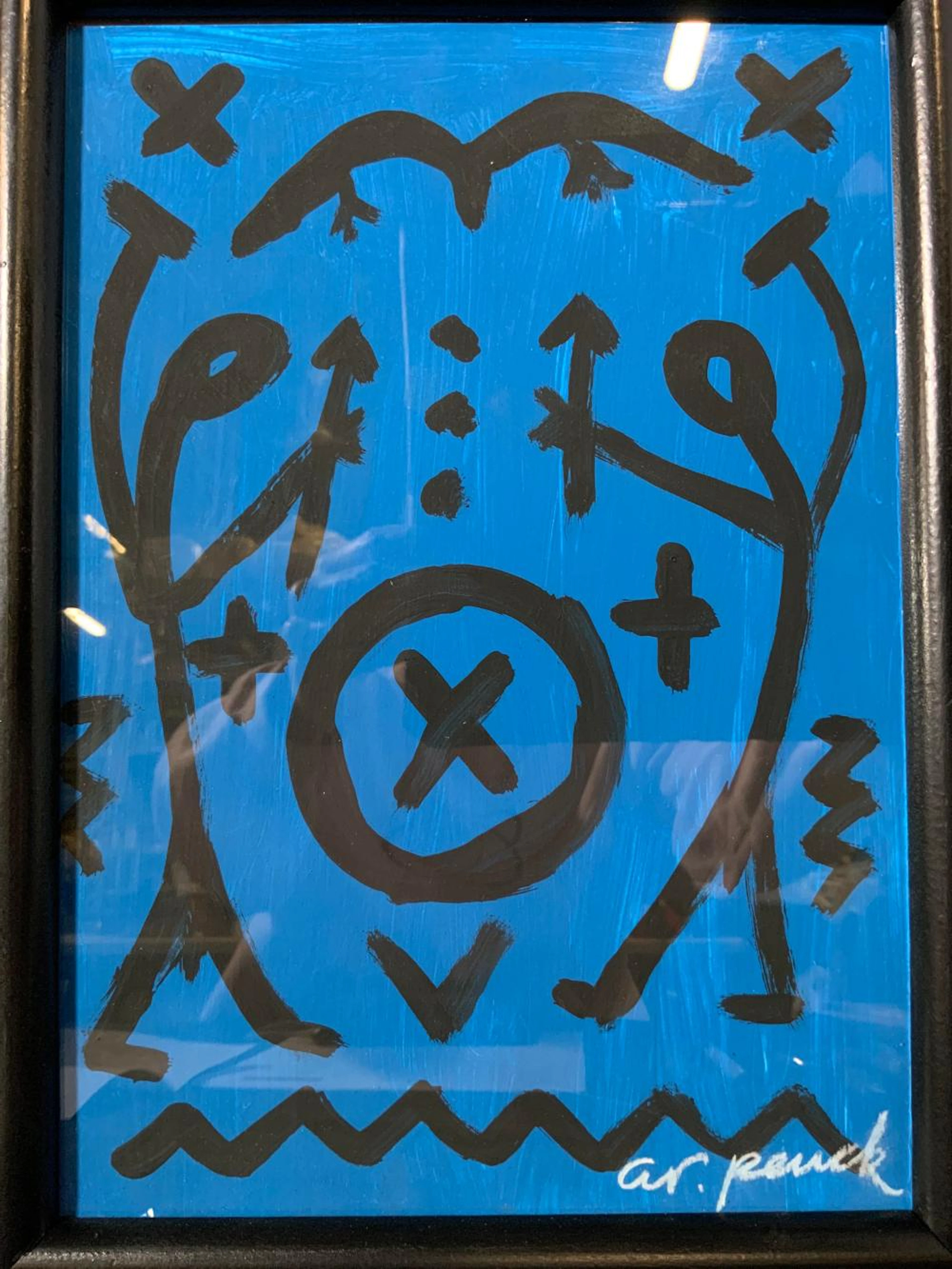 ATTR A. R. PENCK Abstract Figures Oil on Cardboard