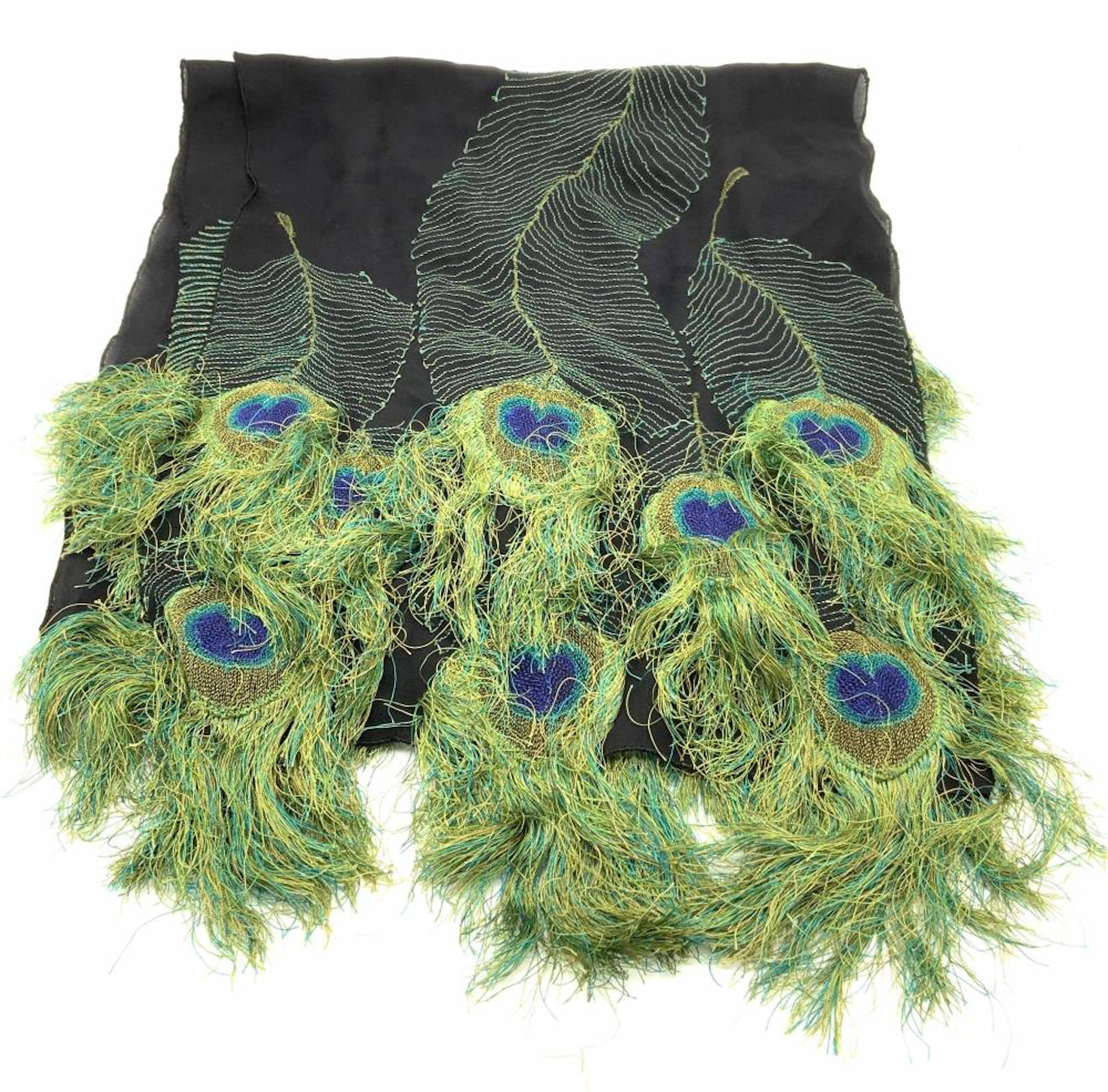 FLYING FIG Peacock Silk Scarf, India