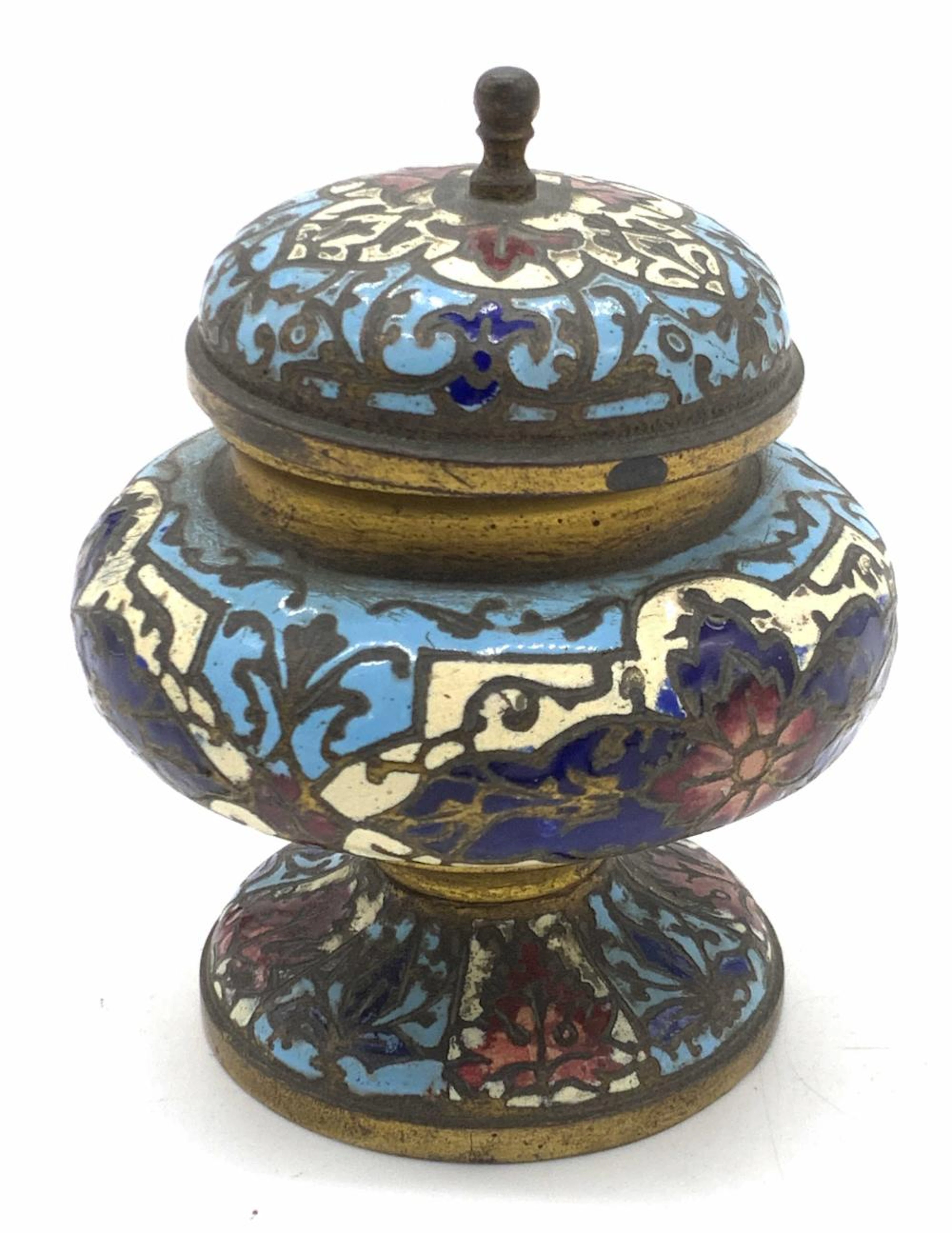 Vintage Cloisonne Lidded Vessel