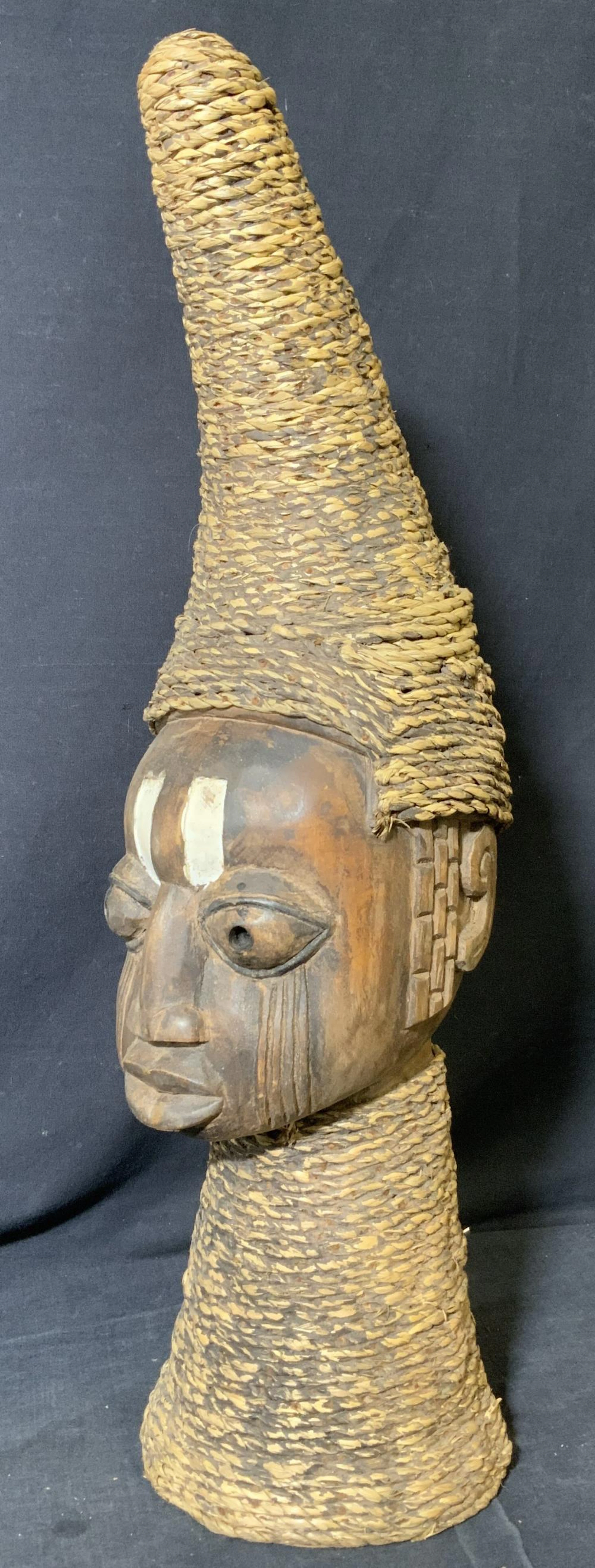 Wood Carved Head of Benin Quee