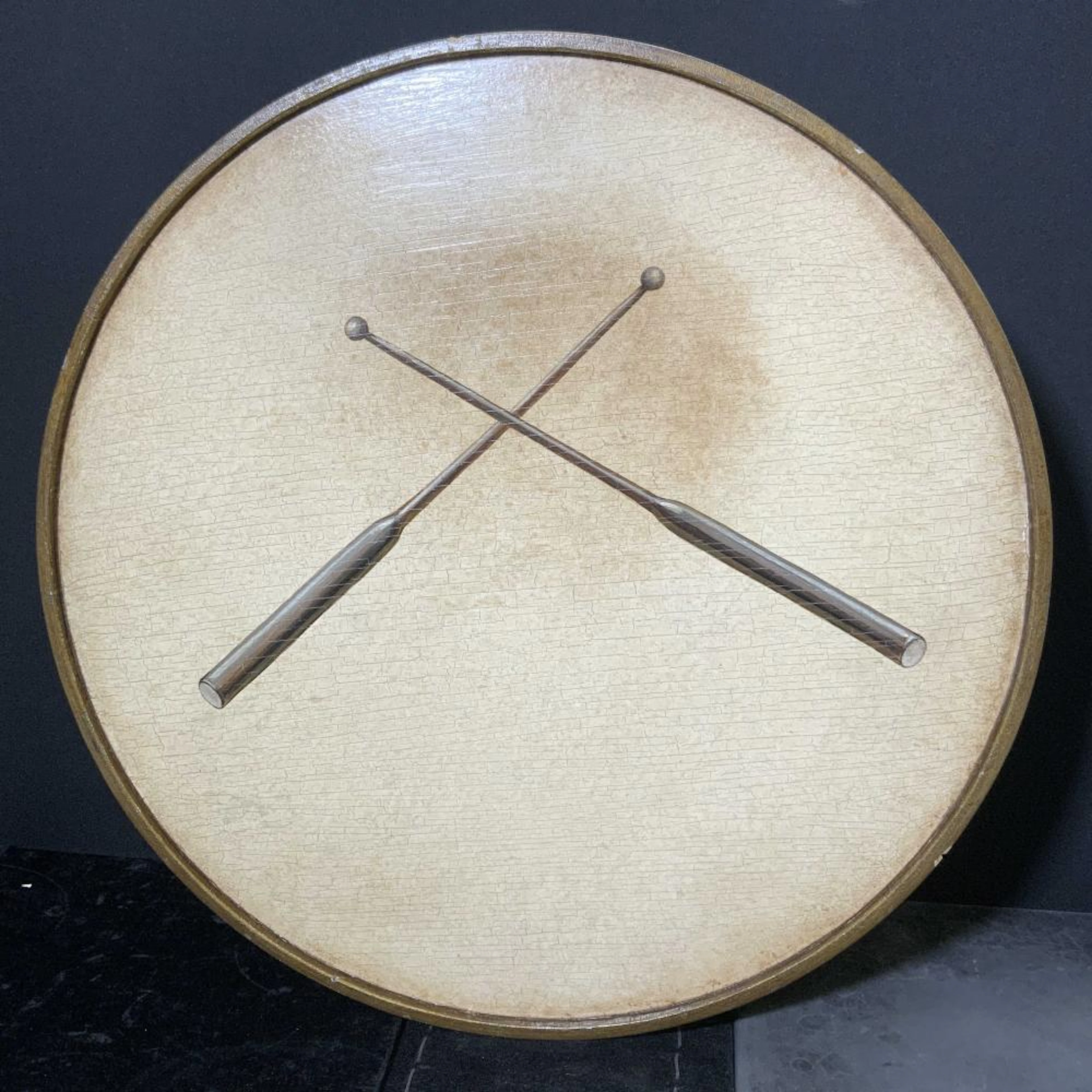 Wooden Drum Form Decorative Accessory